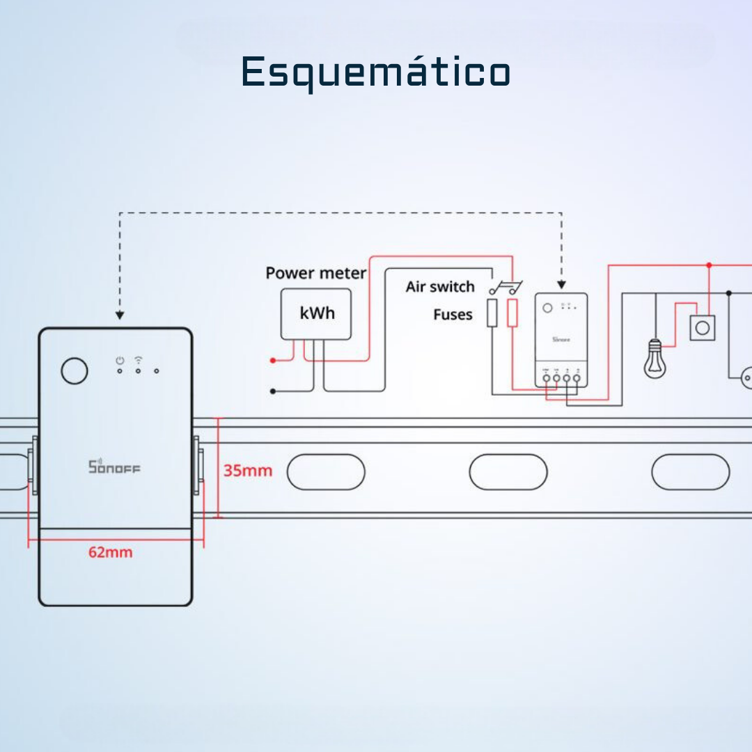 Interruptor medidor de energía inteligente - SONOFF POW Origin 16A