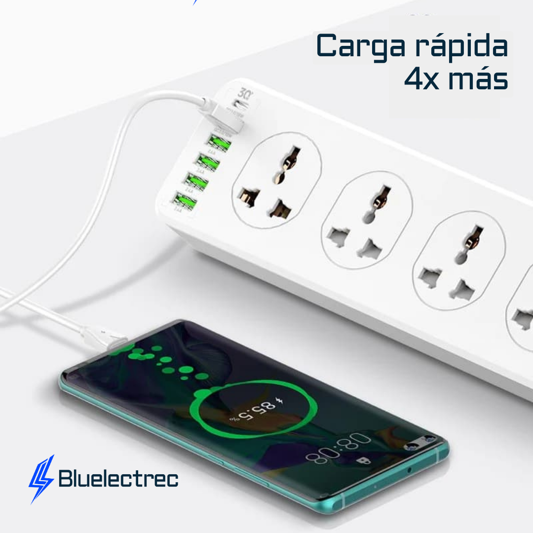 Extensión tomacorriente 10 Tomas y 6 USB - LDNIO SC10610