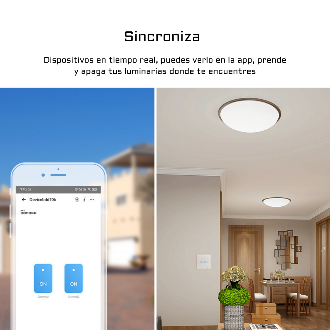 Interruptor táctil inteligente Wi-Fi - SONOFF TX