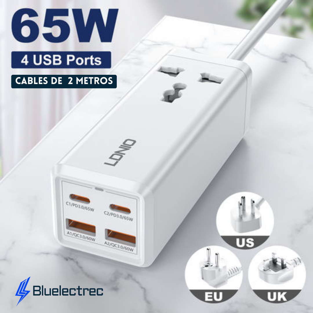 Mini enchufe portátil 65W - LDNIO SC1418