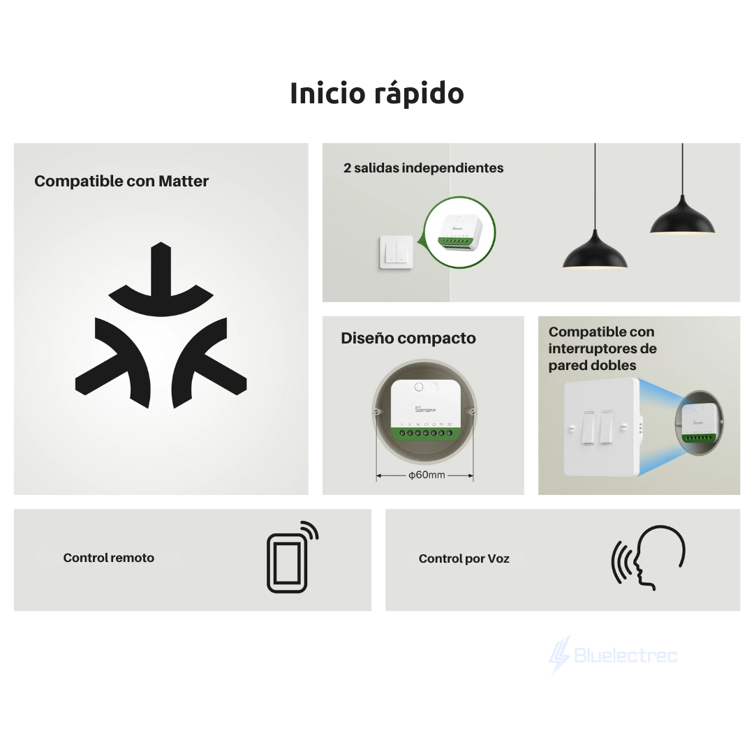 Interruptor inteligente de 2 canales- SONOFF Mini DUO