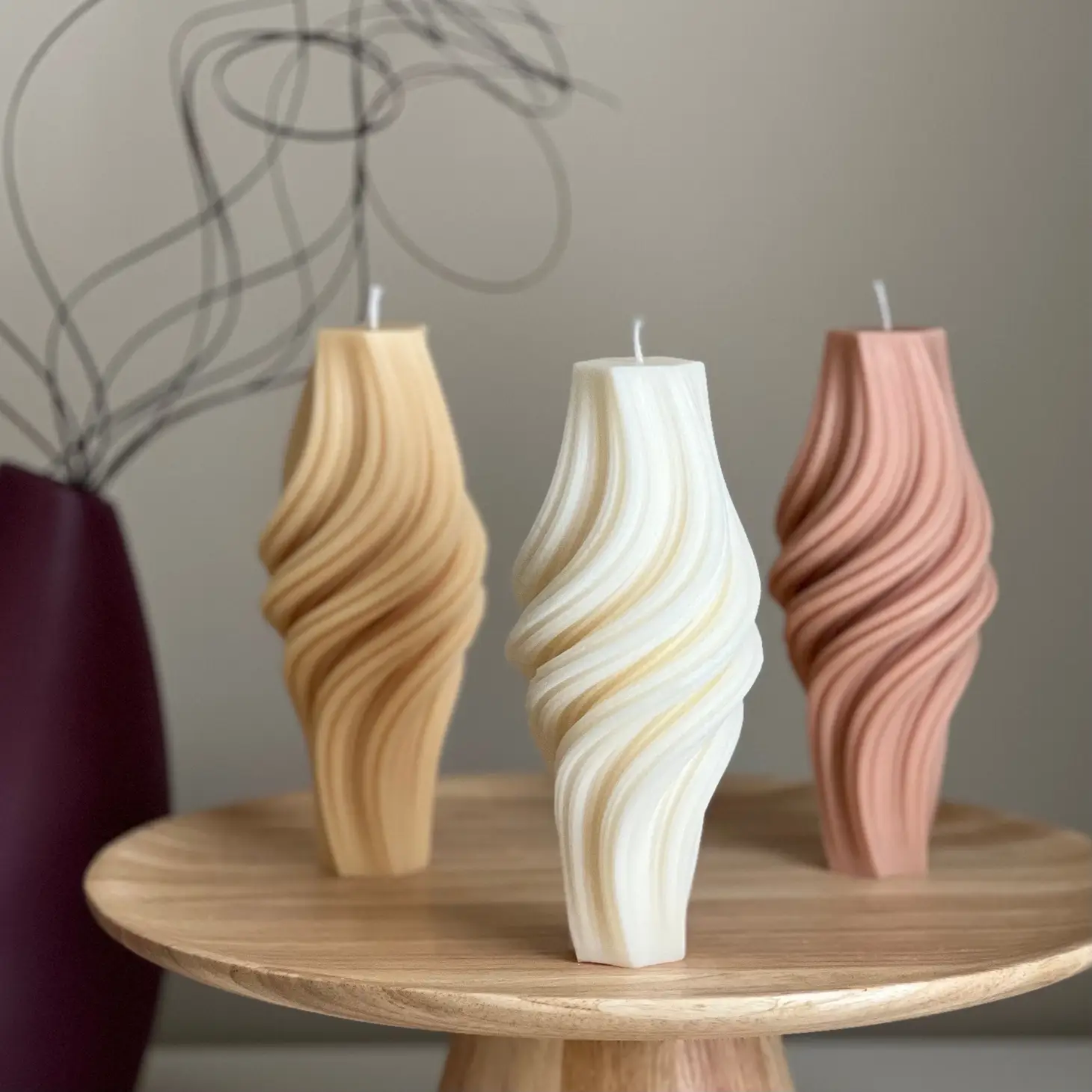 Wavy Roman Pillar Candles