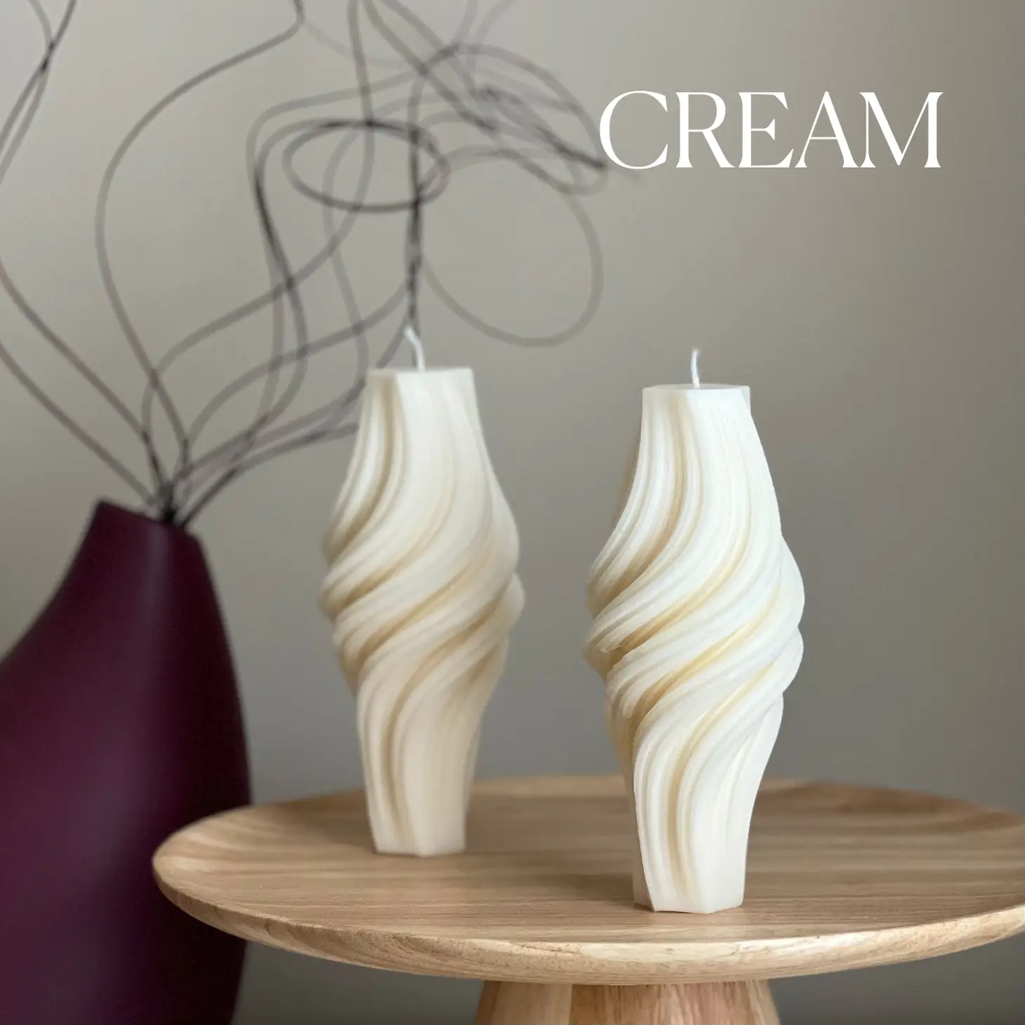 Wavy Roman Pillar Candles