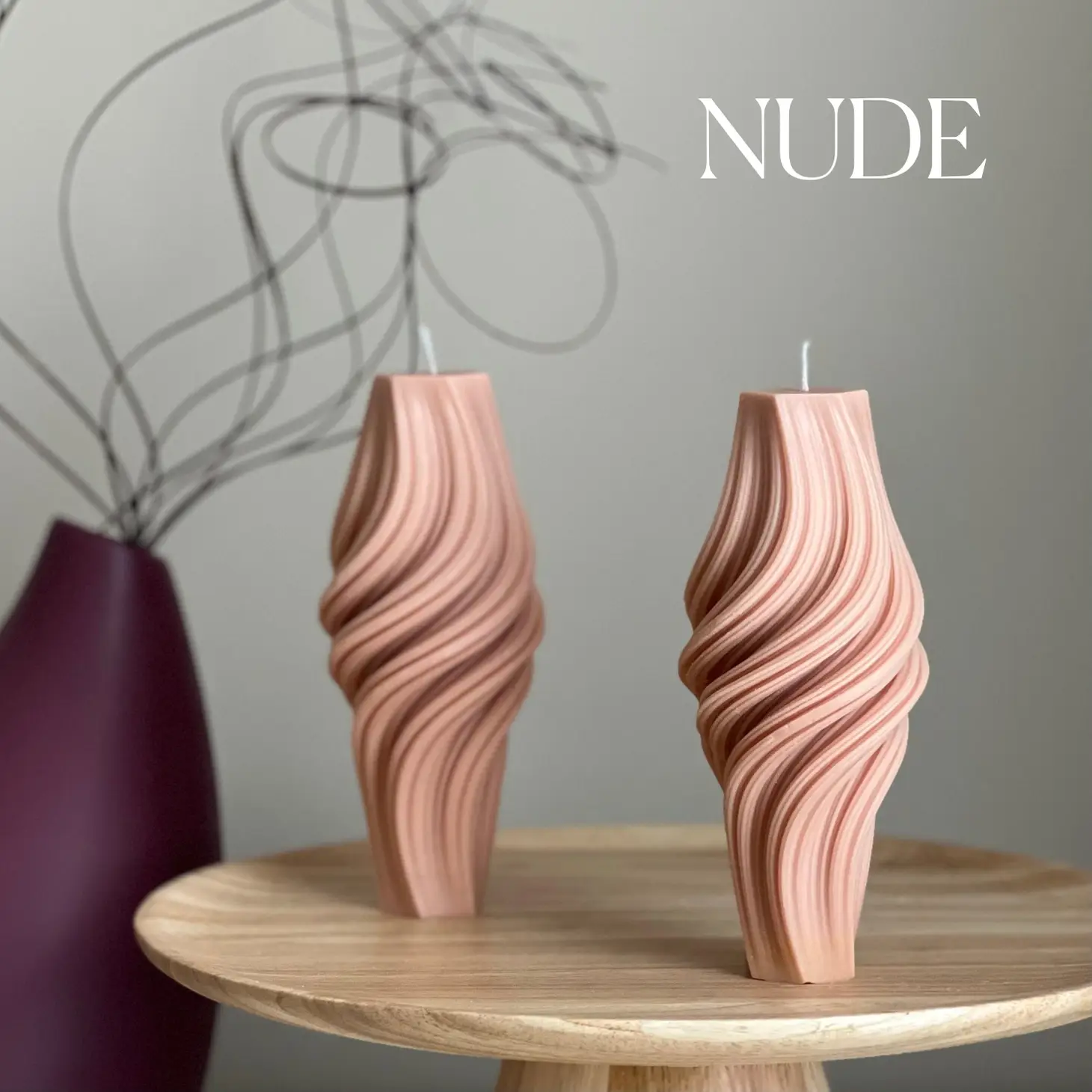 Wavy Roman Pillar Candles