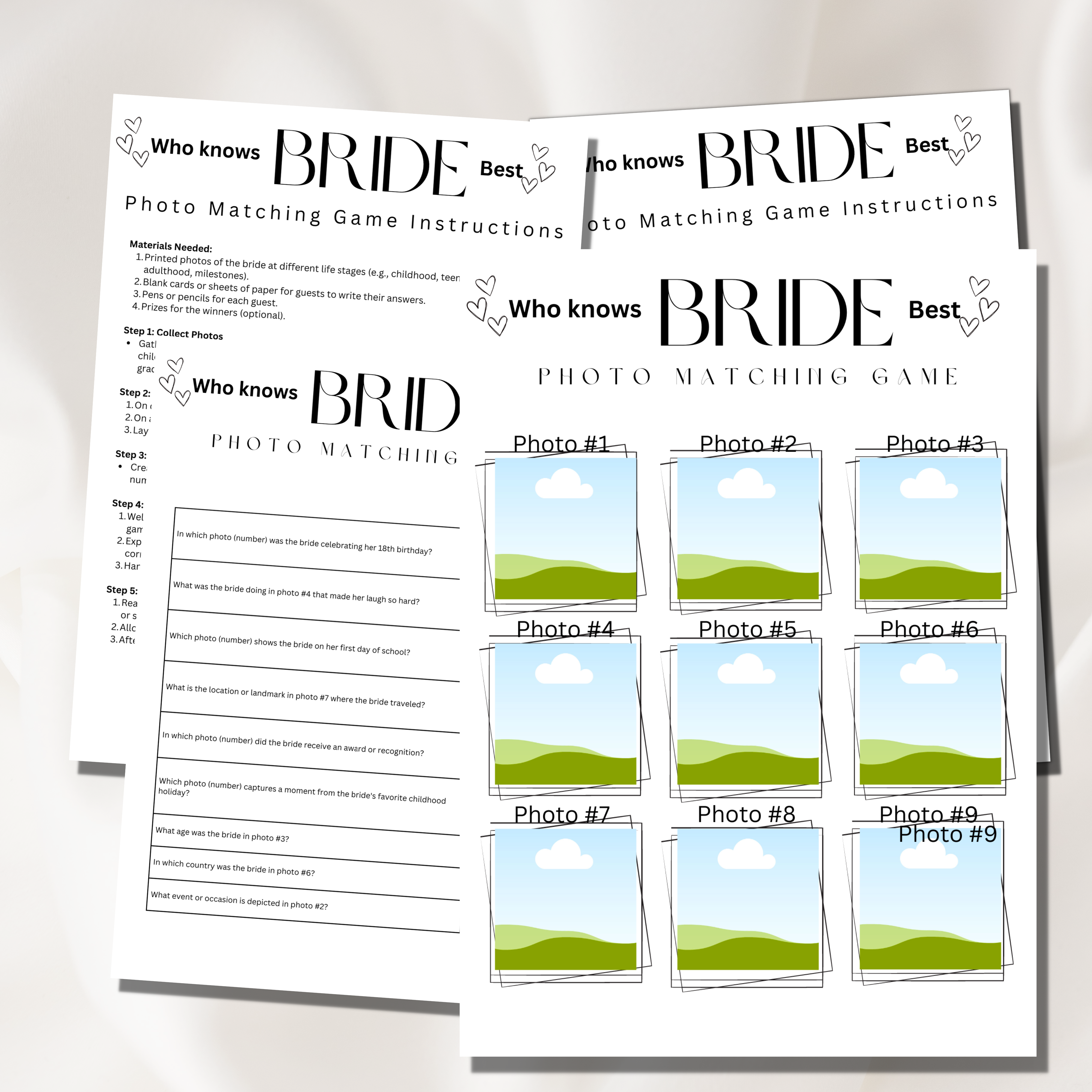 Minimalist Who knows the Bride the Most Game Template
