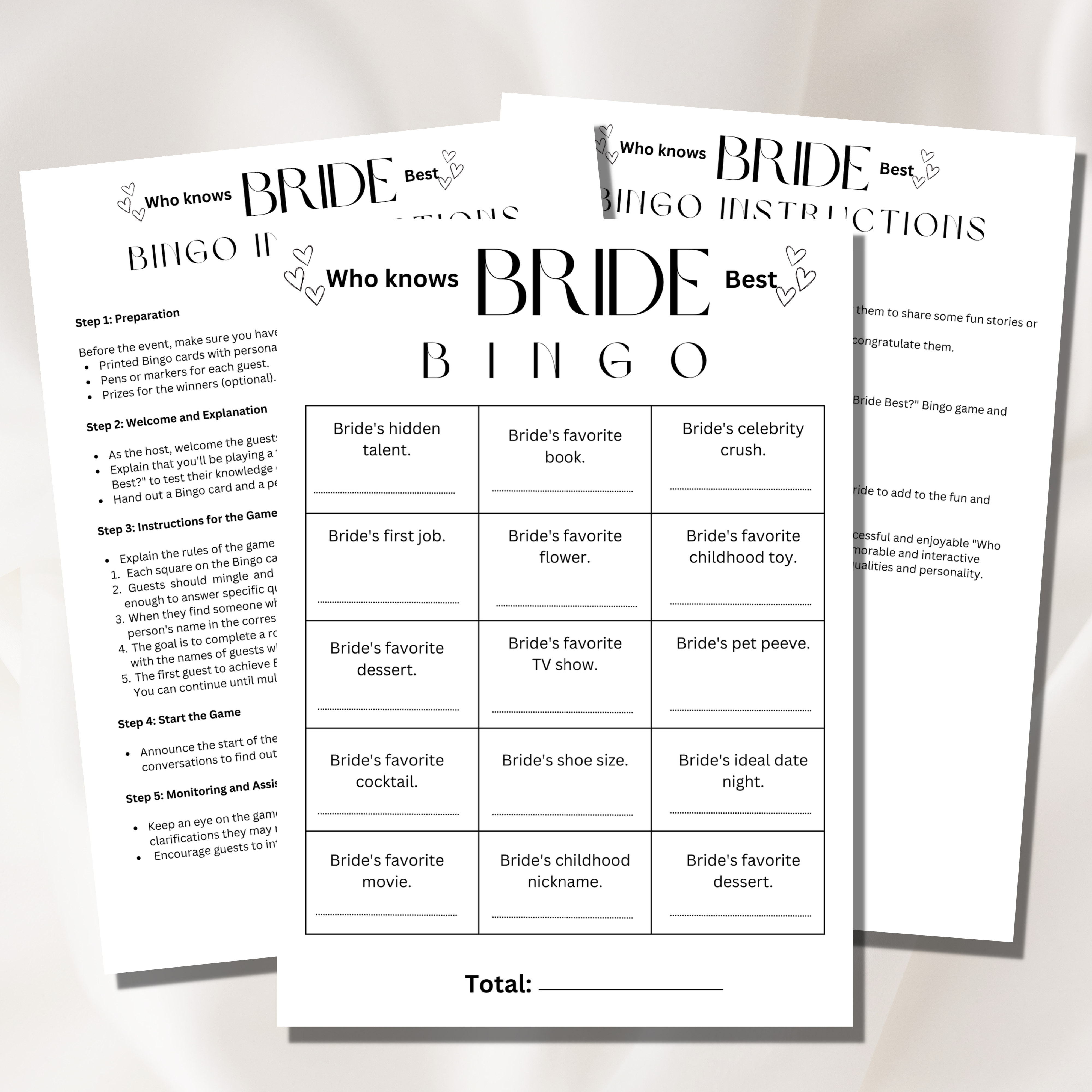 Minimalist Who knows the Bride the Most Game Template
