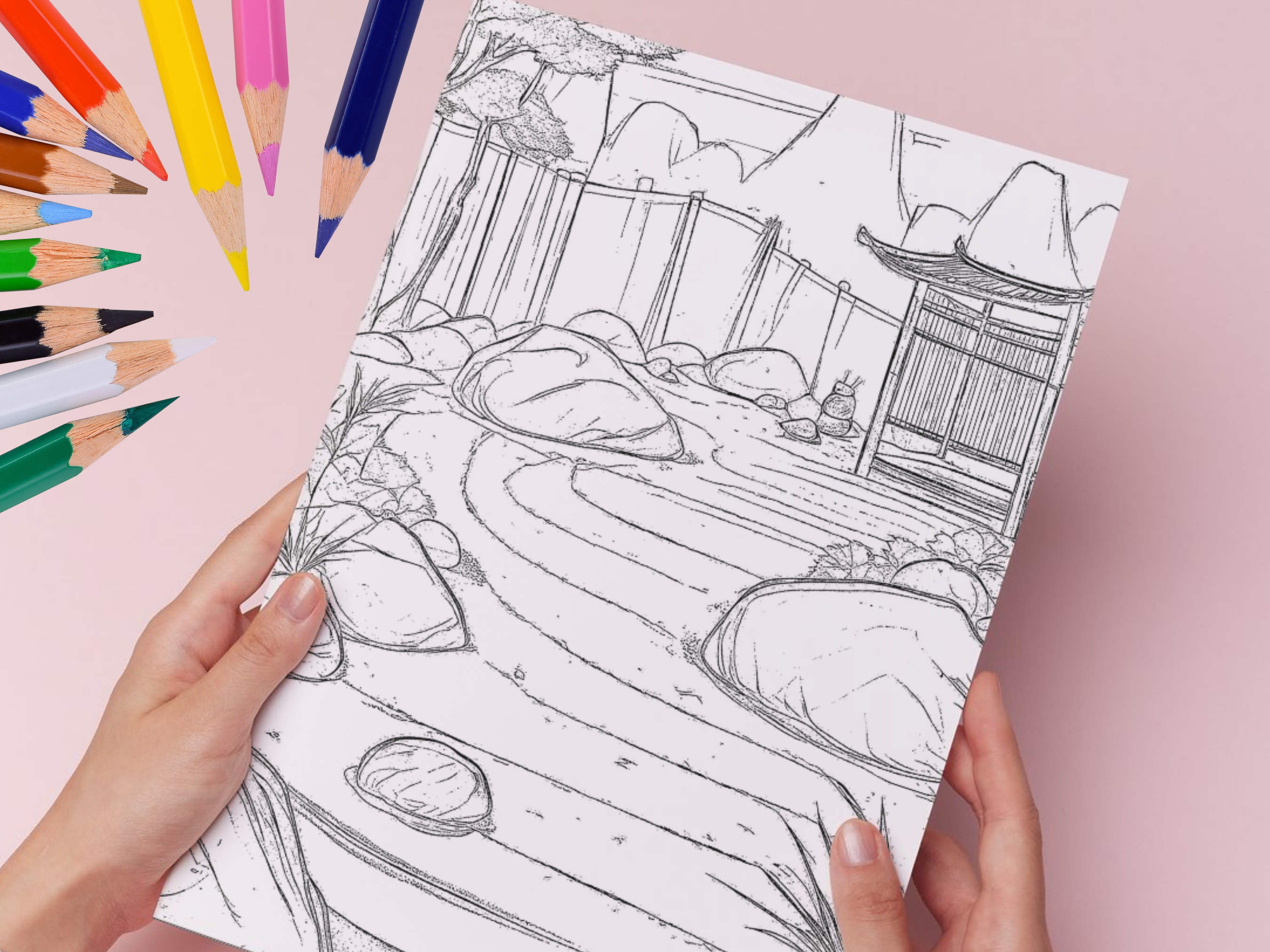 PLR Stress Relief Colouring Book for Adults: Relaxing Images for Meditation and Mindfulness