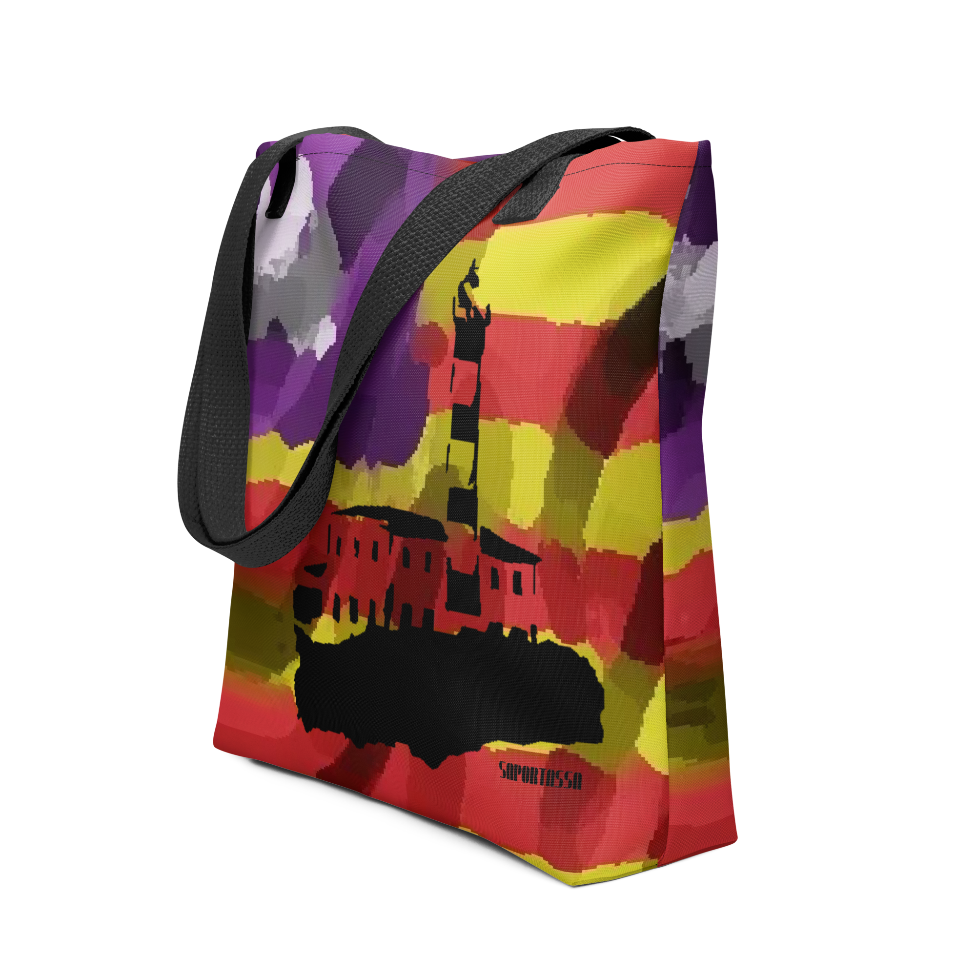 Bolso de tela con diseño de faro