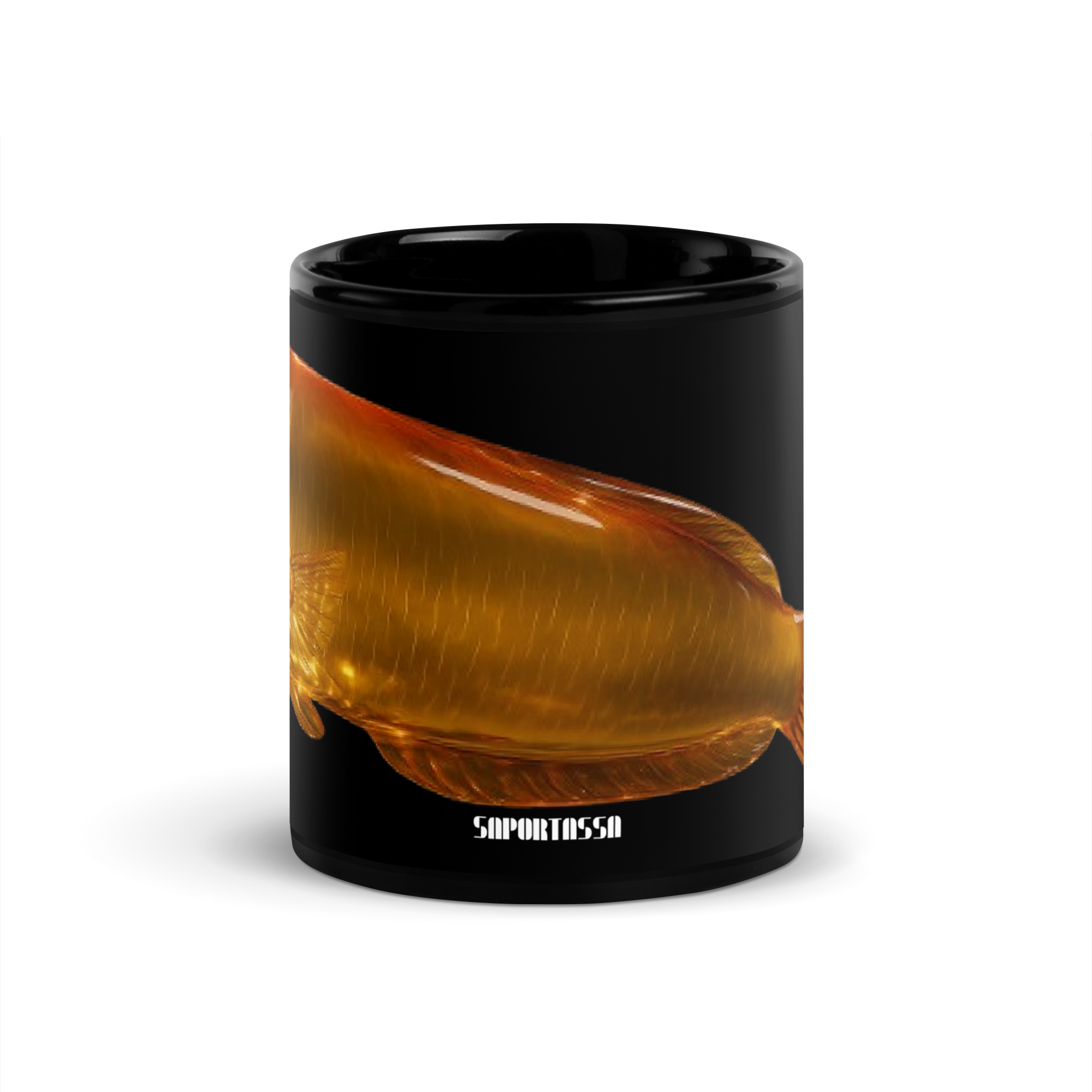 Taza de cerámica negra