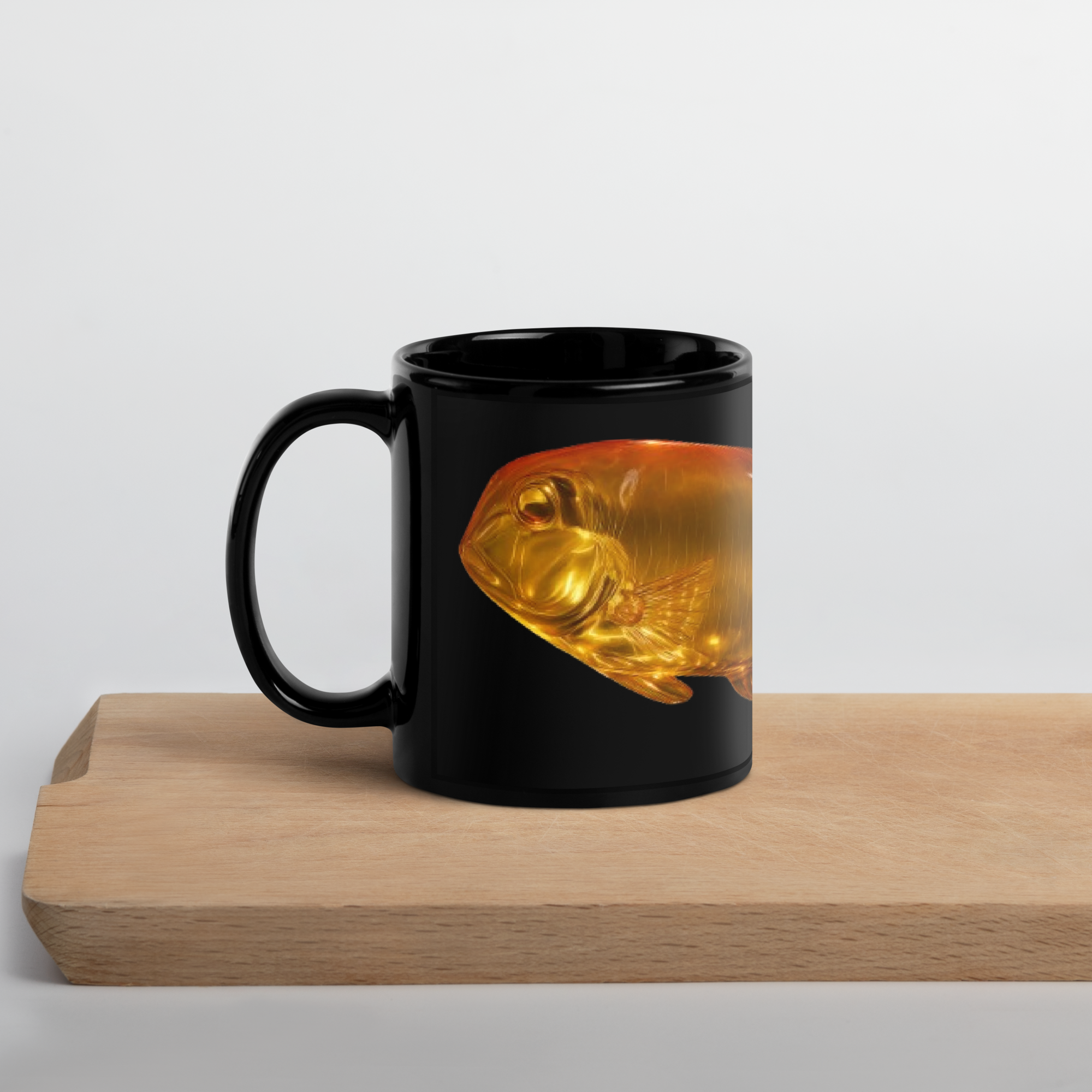 Taza de cerámica negra