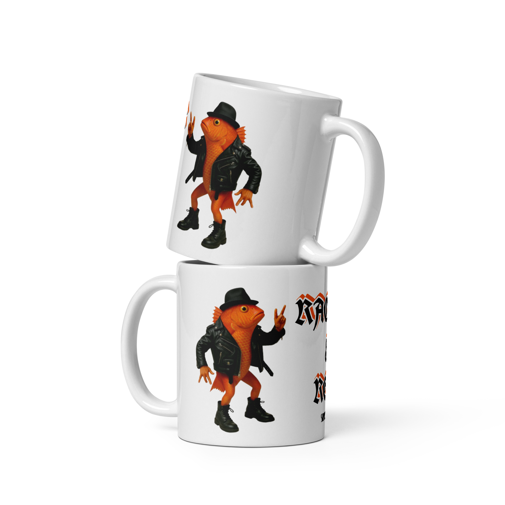 Taza divertida con dibujo de pez