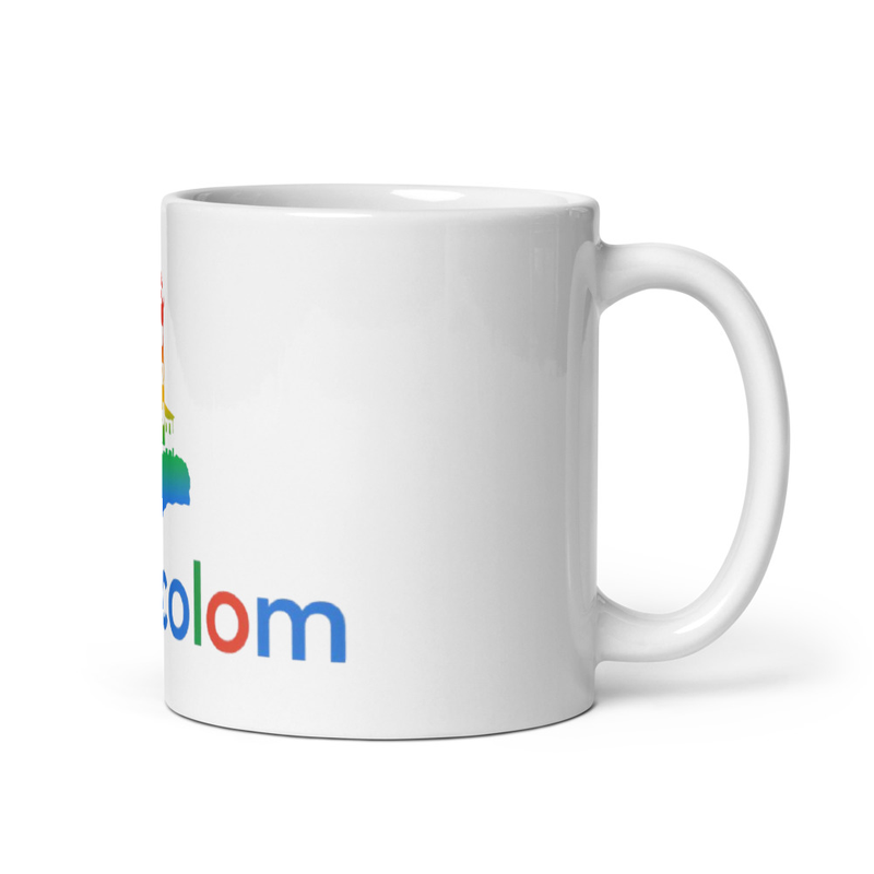 Taza de cerámica con diseño colorido