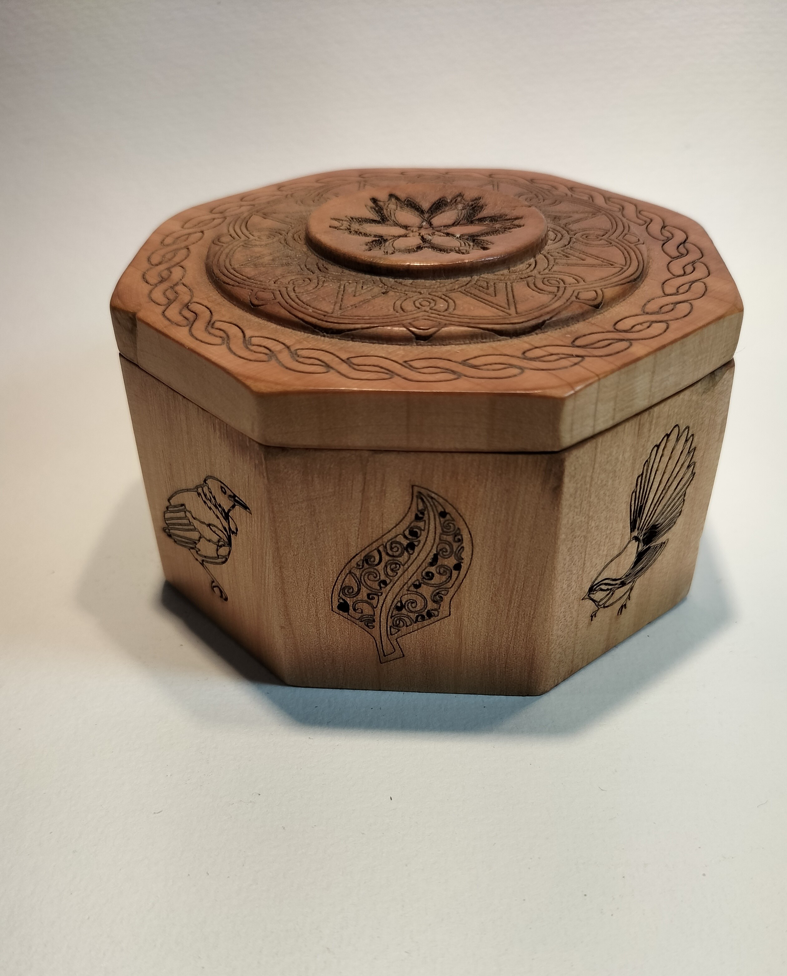 Engraved octagonal box