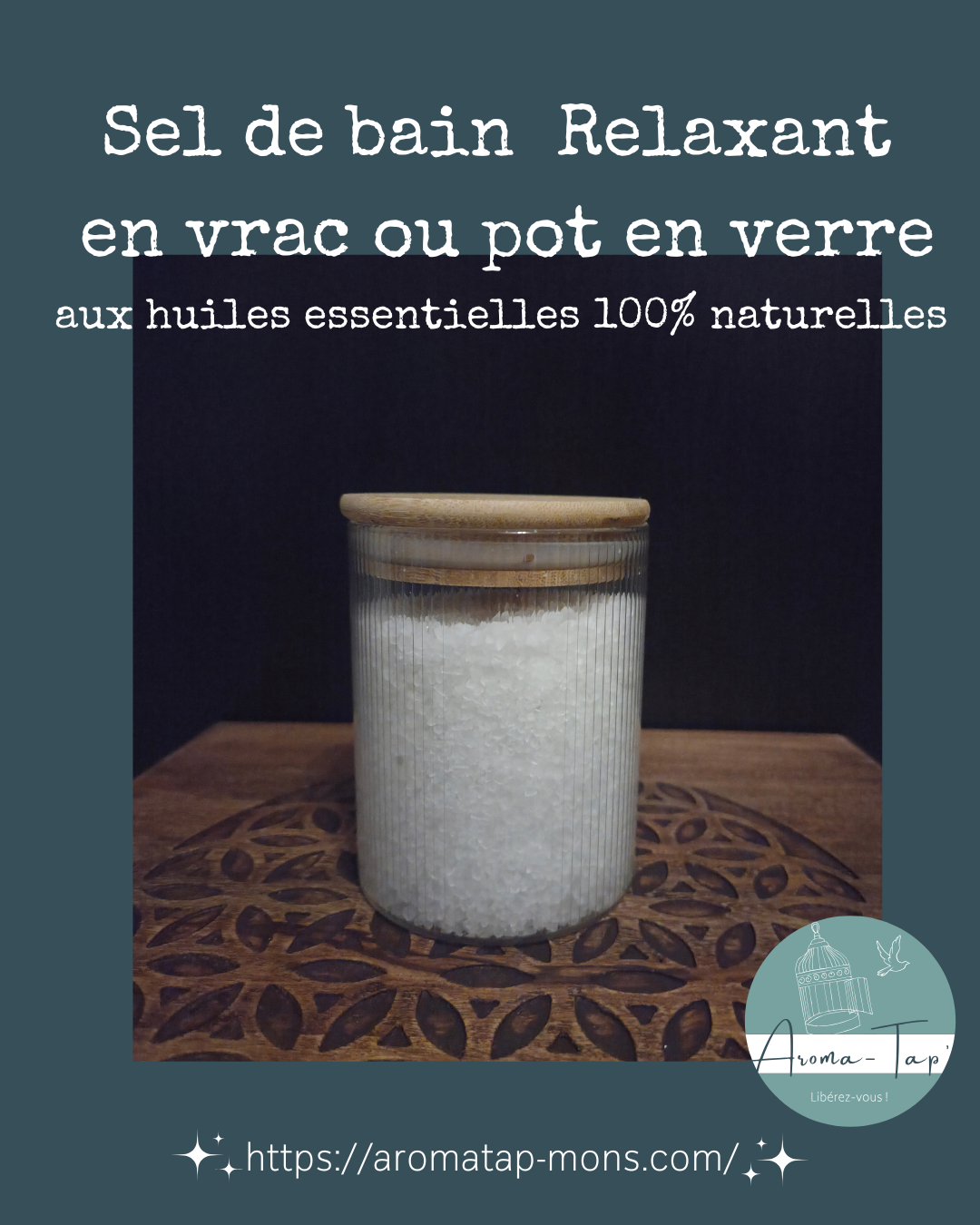 Sel de bain aux huiles essentielles senteur relaxante