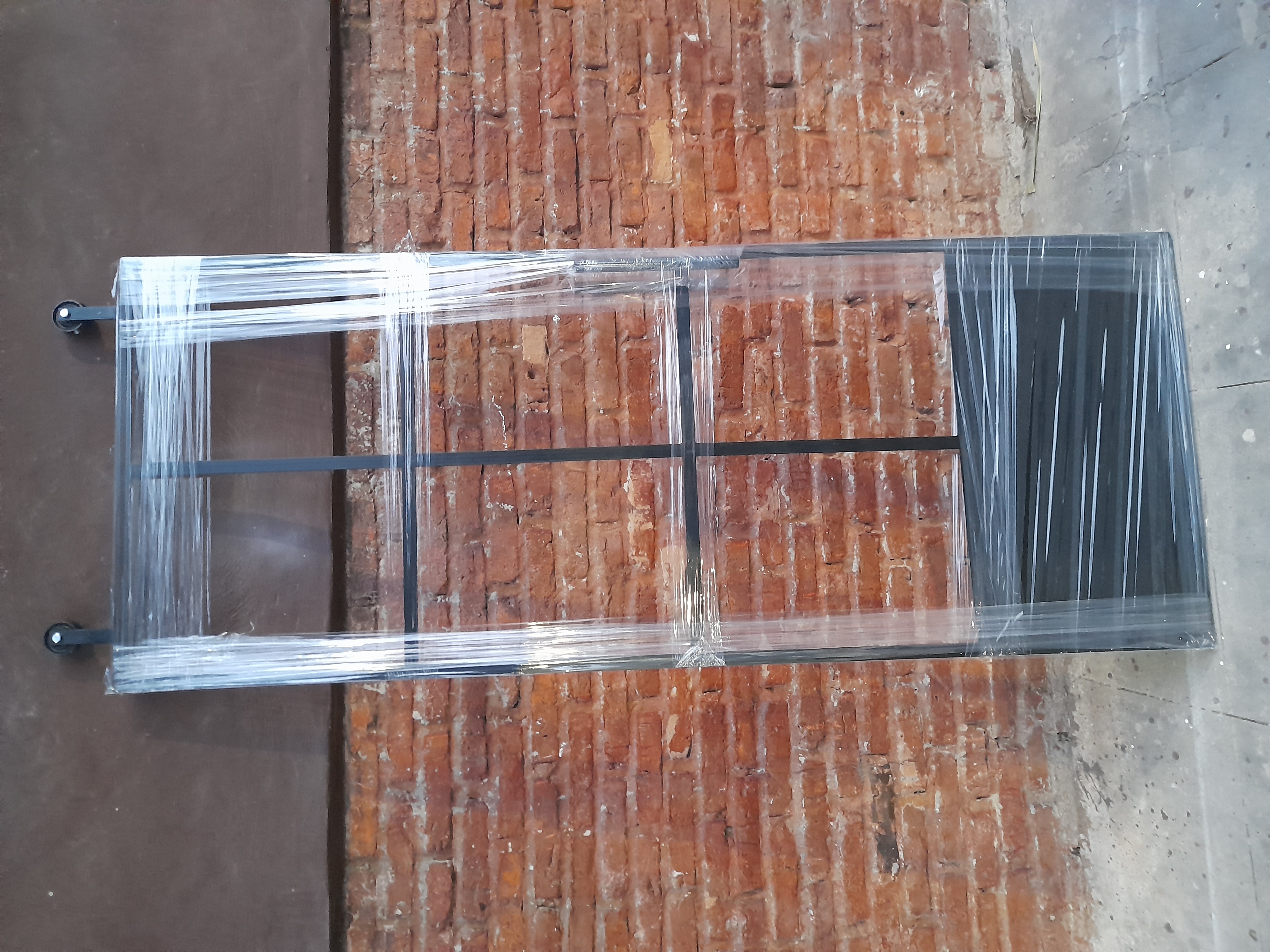 Puerta Granero Compuesto Hierro Vidrio