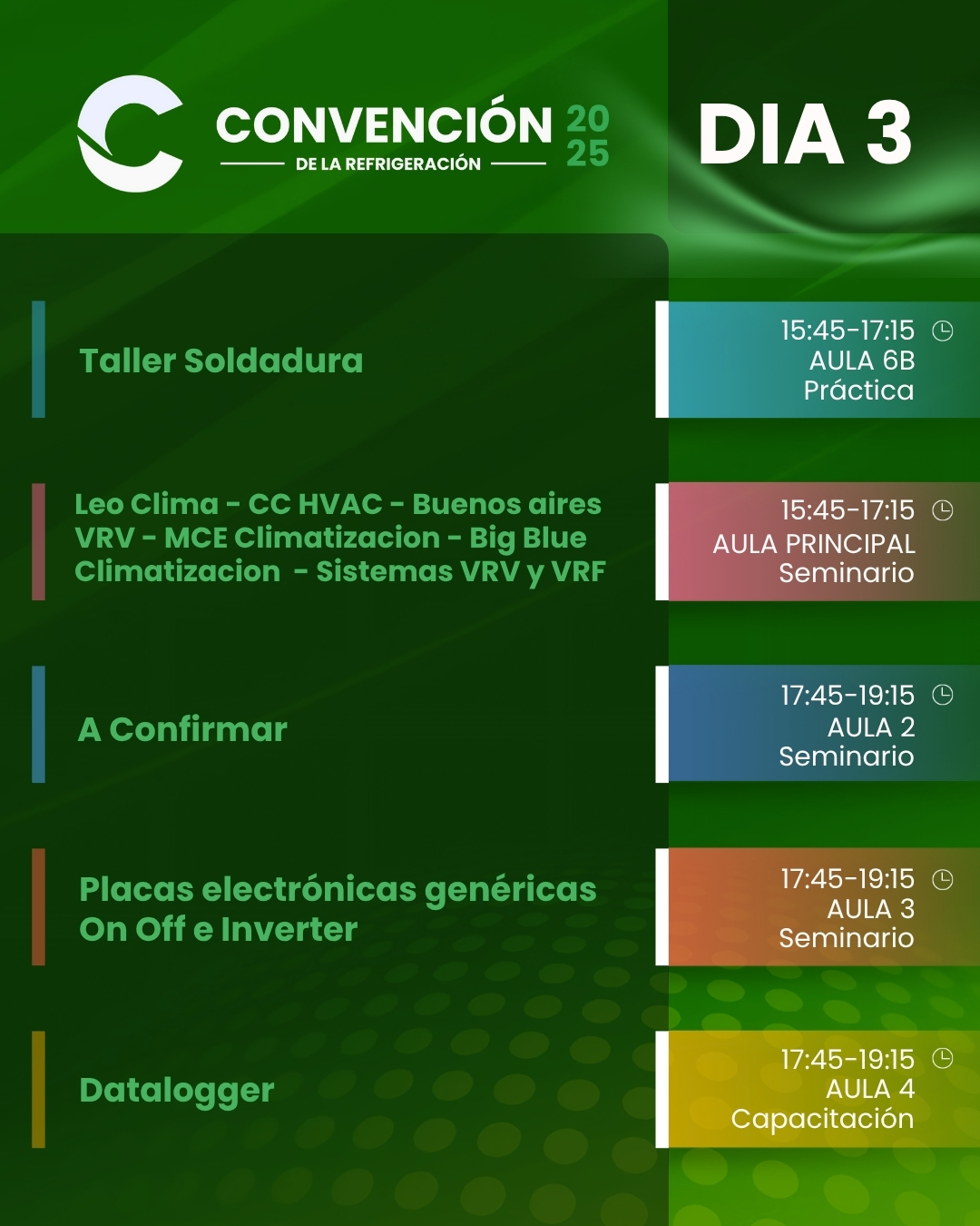 Dia #3 - Domingo 2 de Noviembre -  Convención de la Refrigeración 2025 