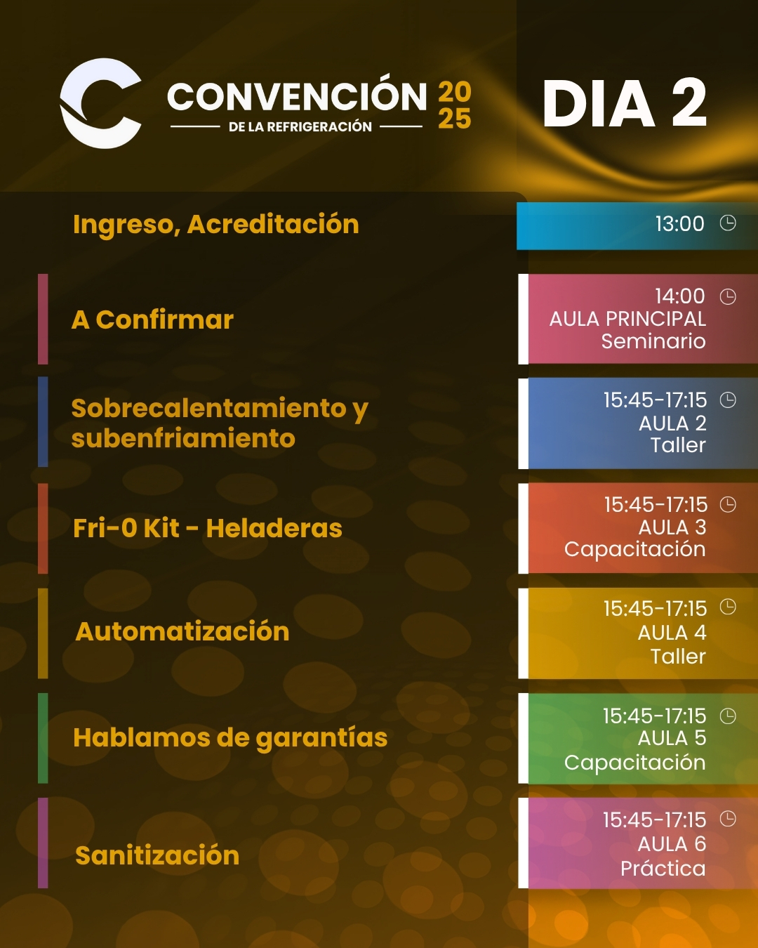 Dia #2 - Sábado 1 de Noviembre -  Convención de la Refrigeración 2025 