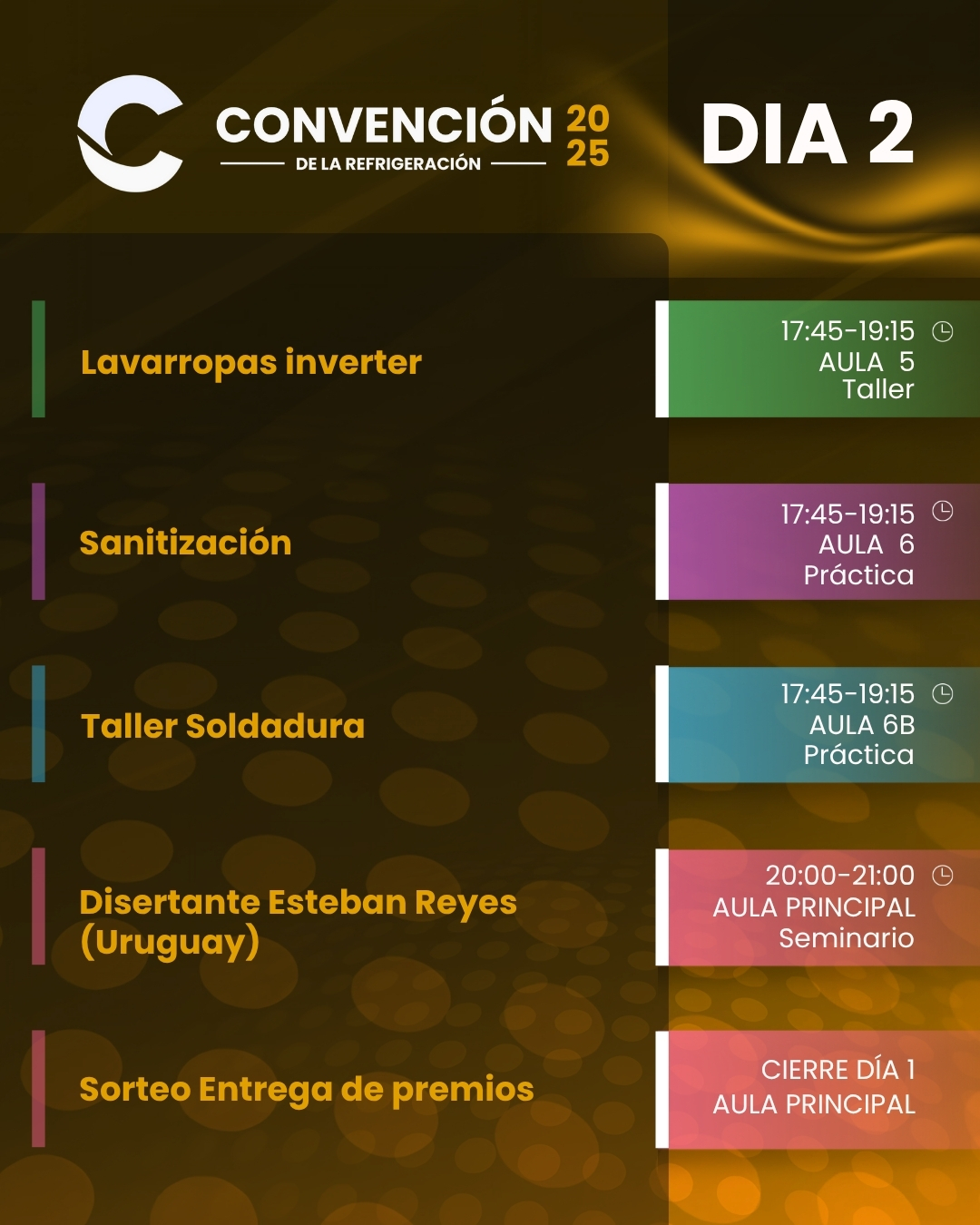 Dia #2 - Sábado 1 de Noviembre -  Convención de la Refrigeración 2025 