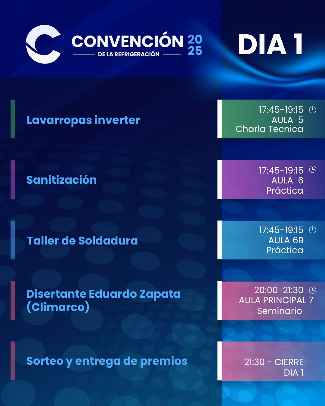 Dia #1 - Viernes 31 de Octubre -  Convención de la Refrigeración 2025 