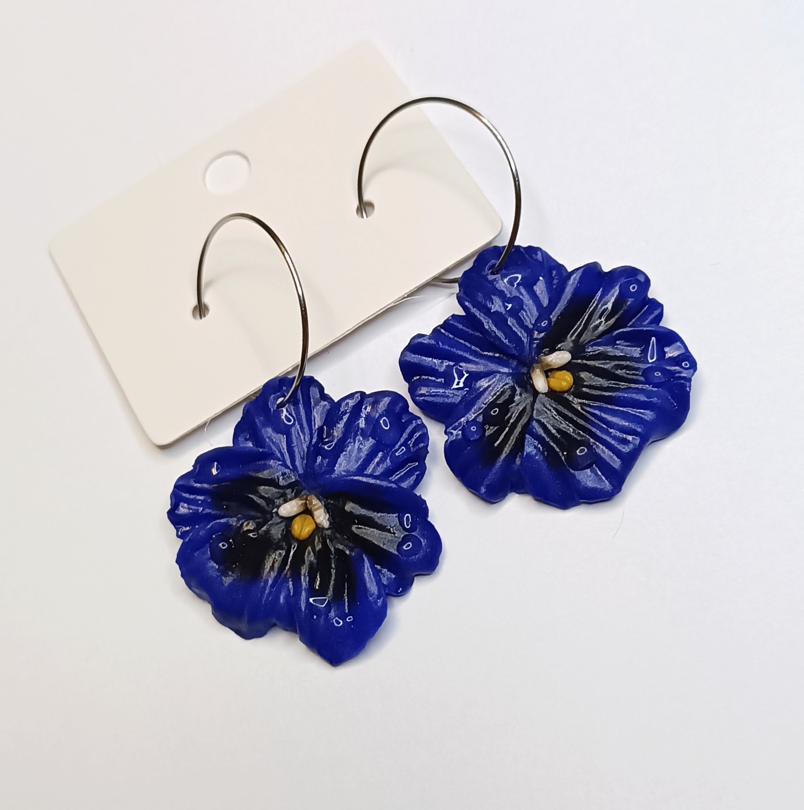 Kolczyki granatowe bratki