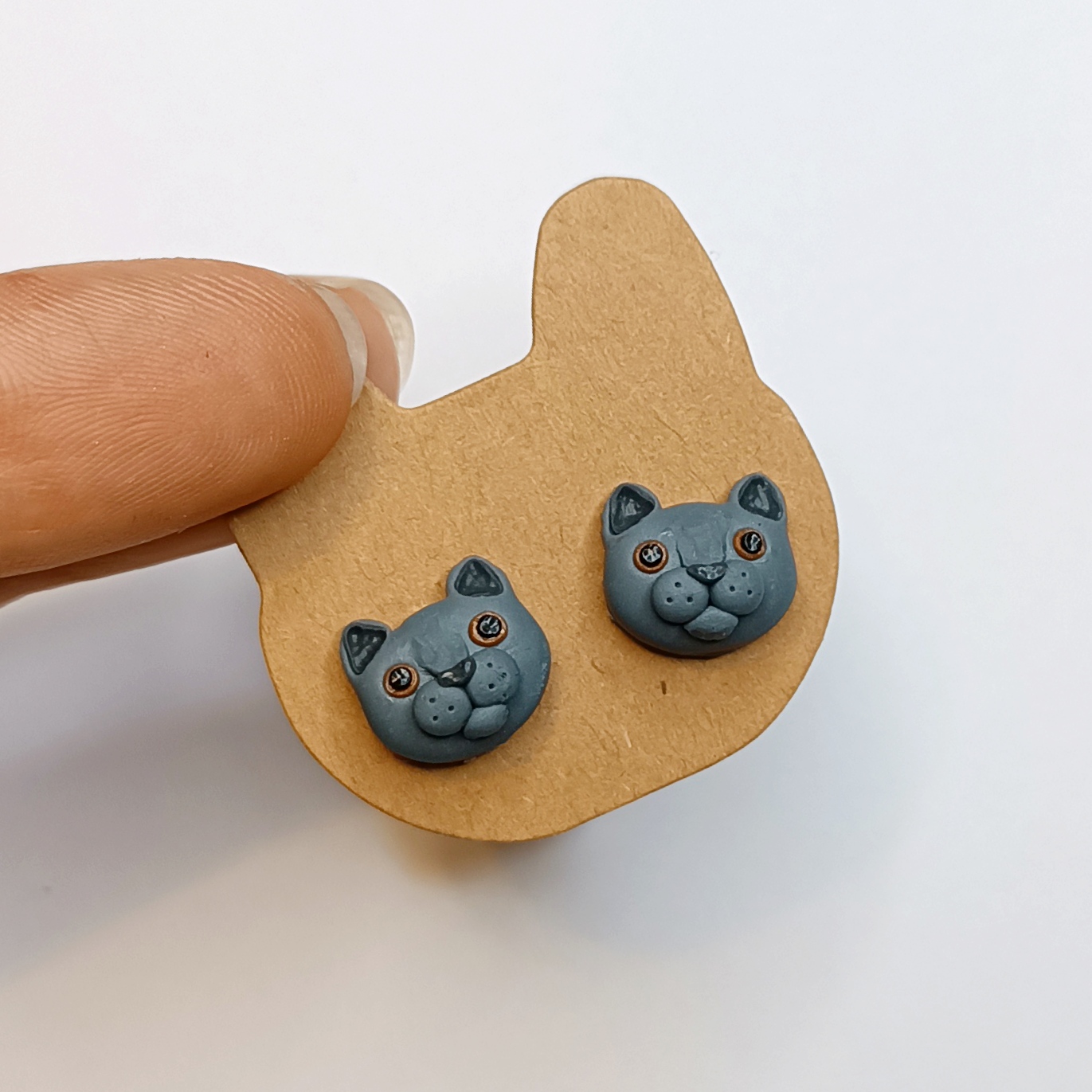 Kolczyki szare kotki