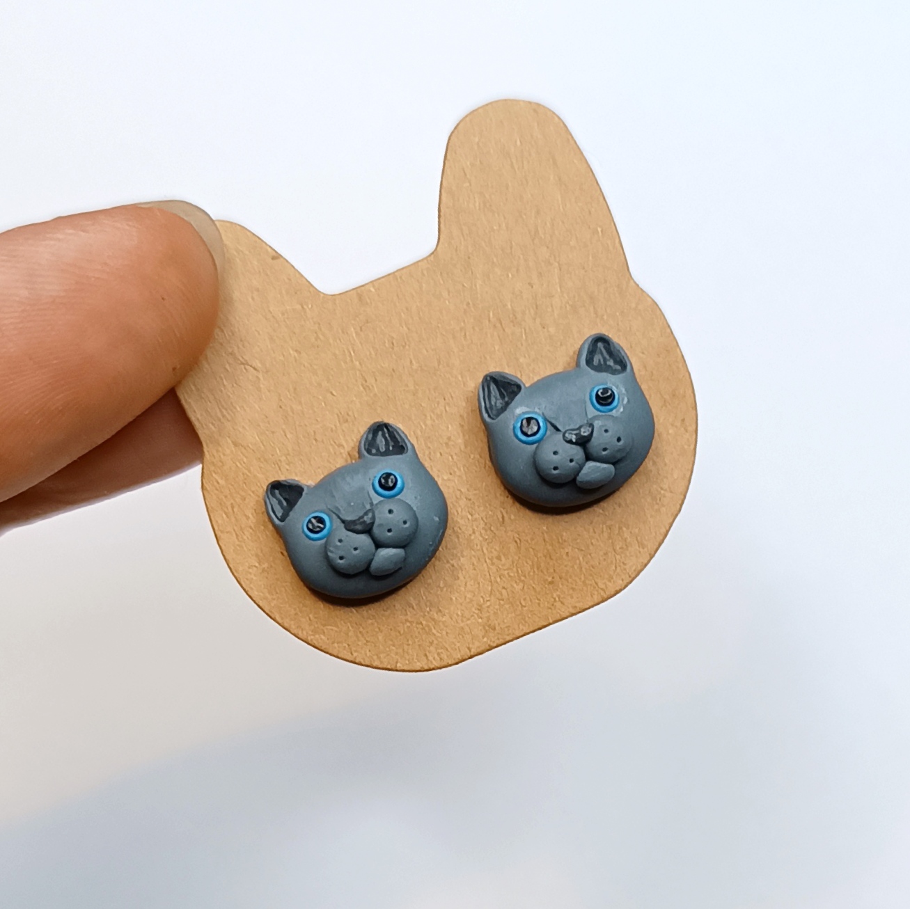 Kolczyki szare kotki