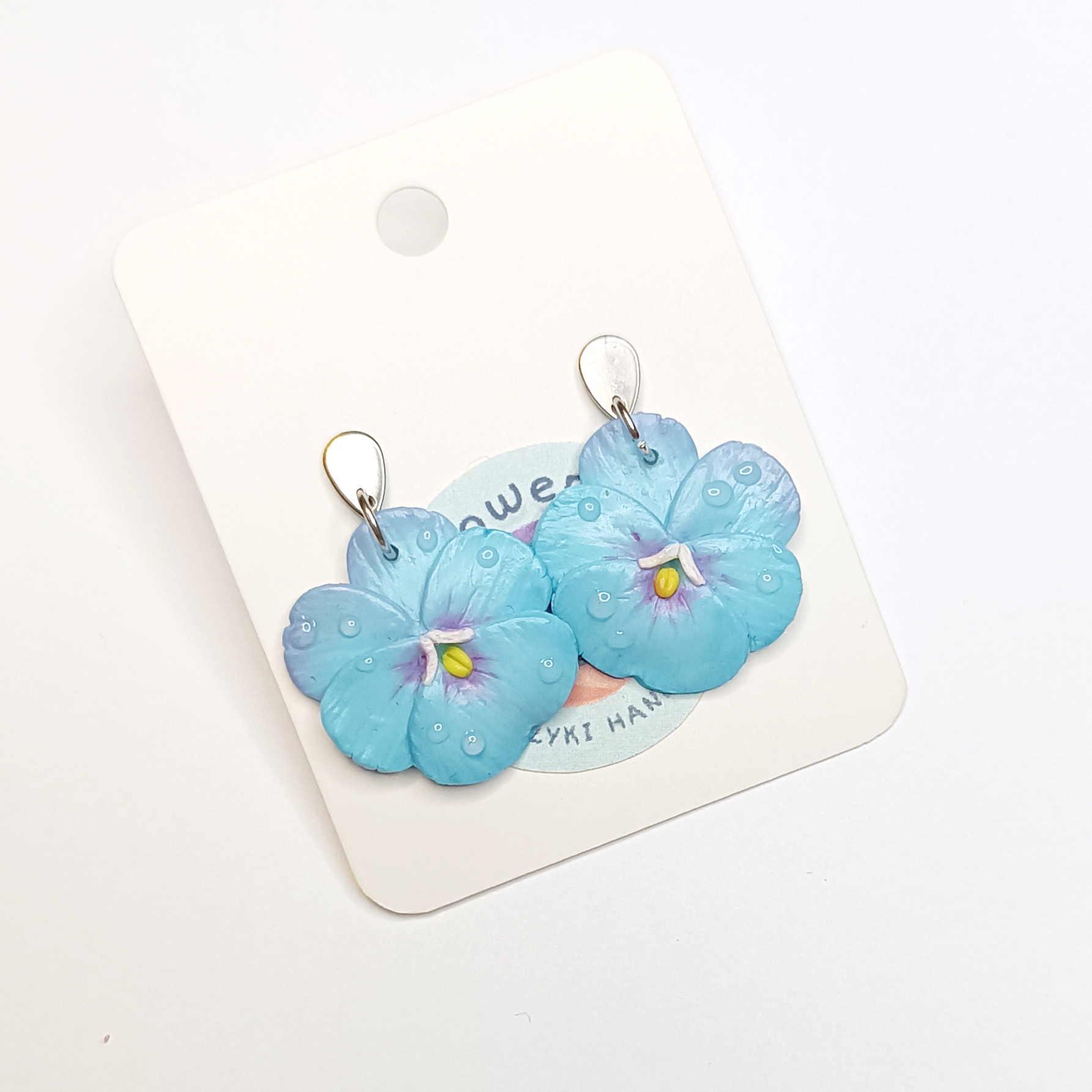 Kolczyki błękitne bratki - wersja mniejsza