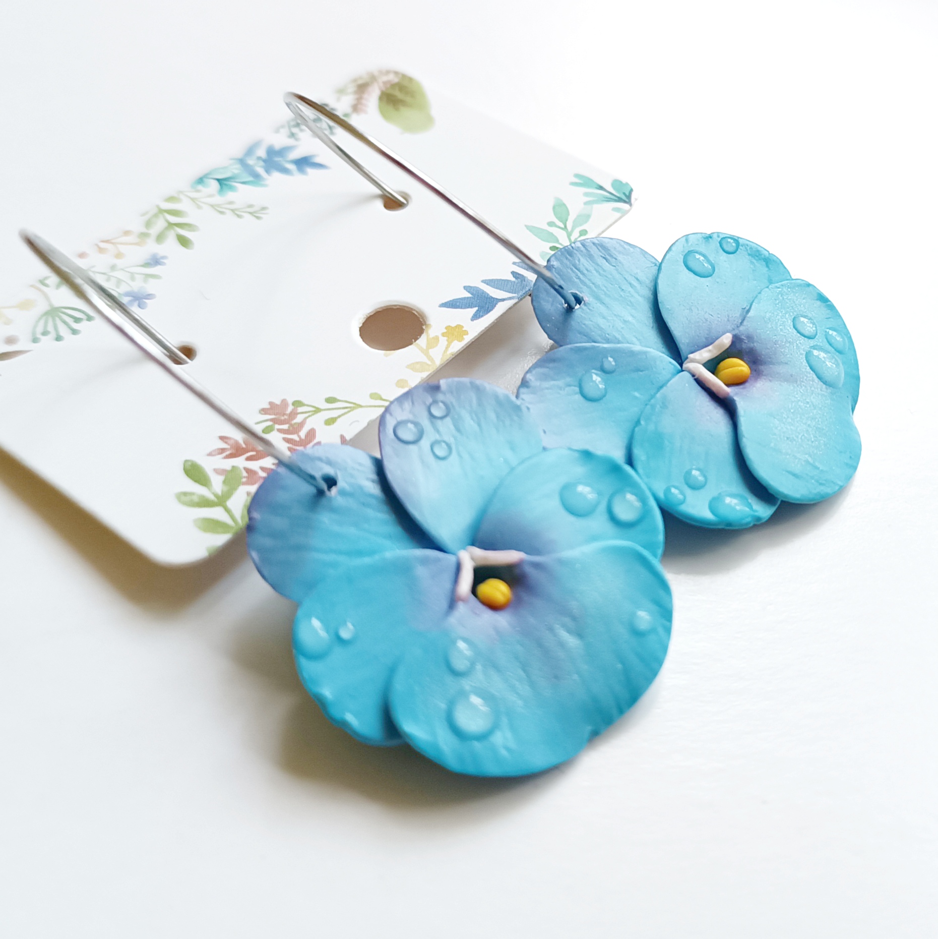 Kolczyki błękitne bratki