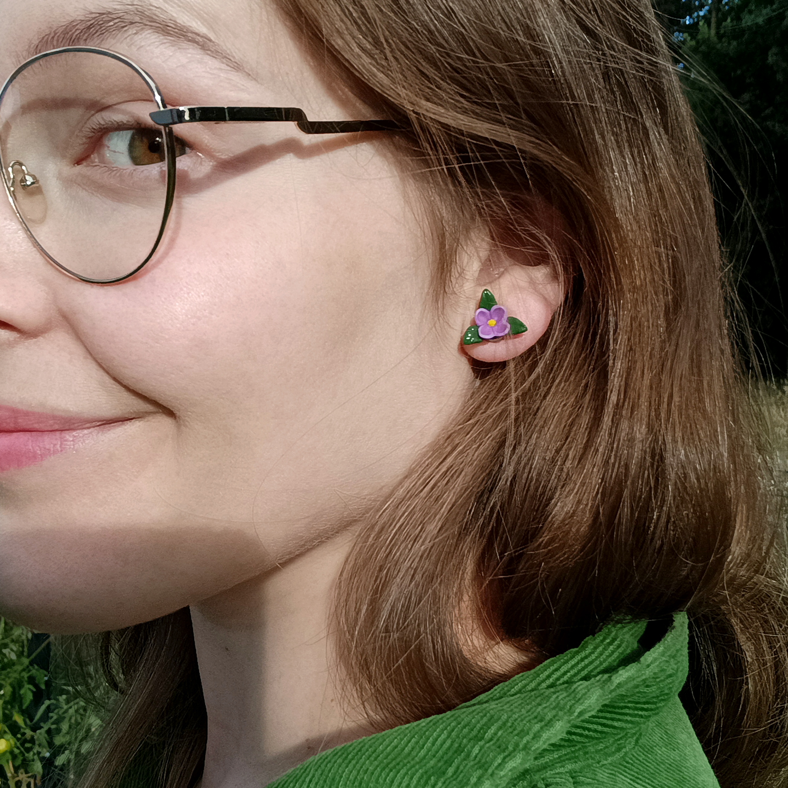 Kolczyki kwiatki bzu sztyfty