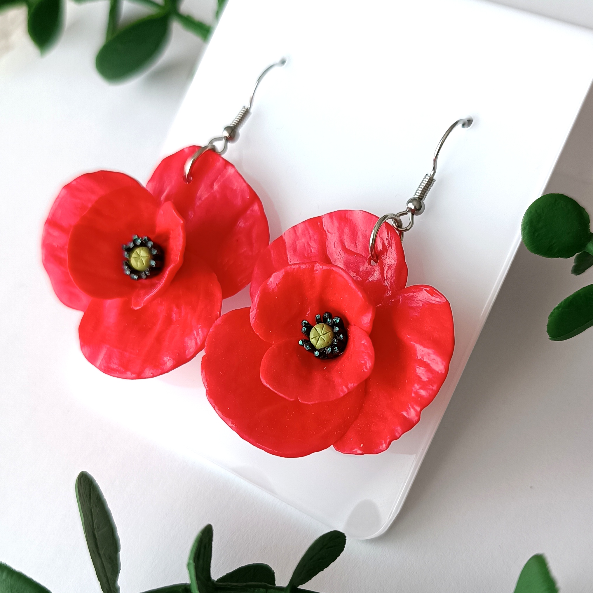 Kolczyki maki duże