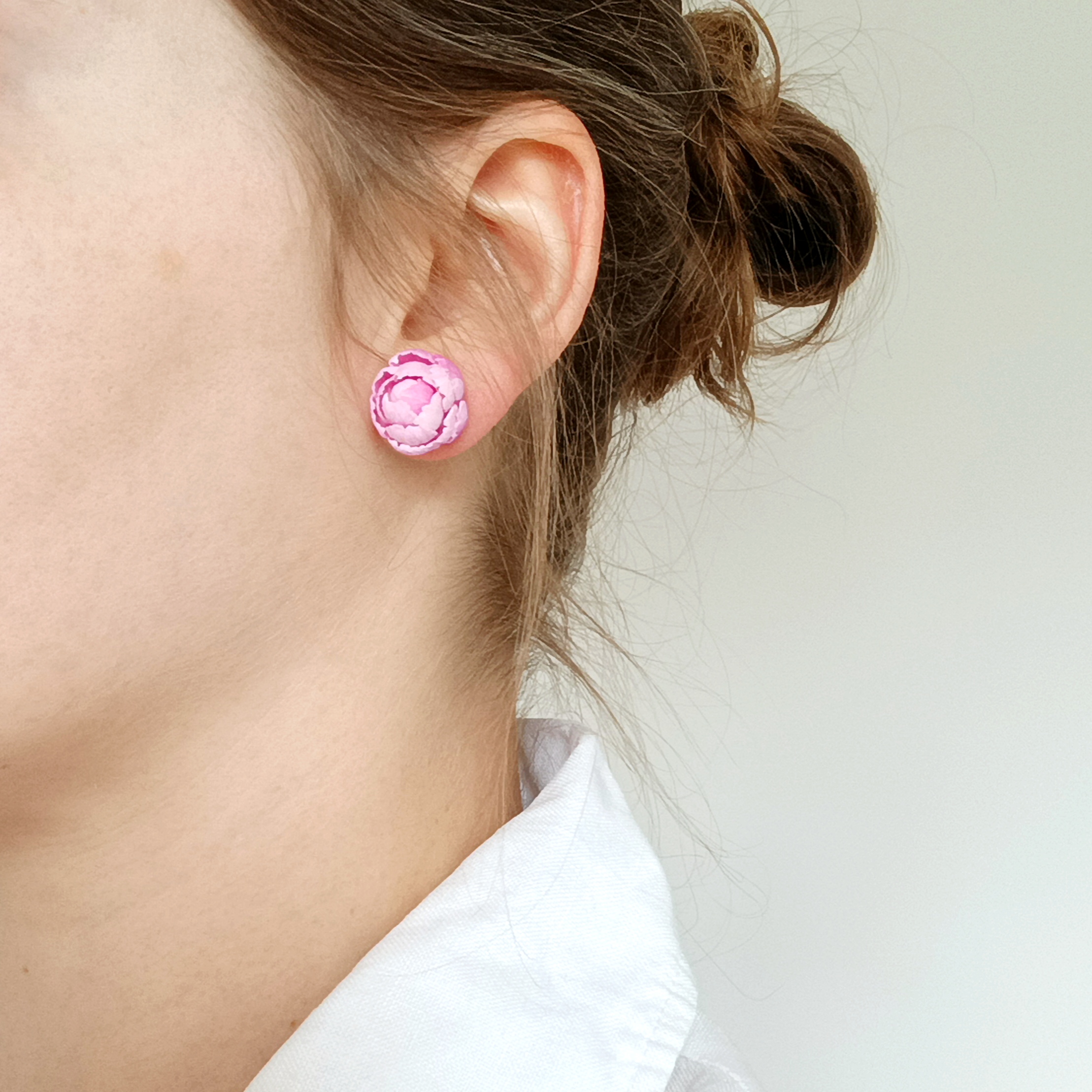 Kolczyki piwonie sztyfty