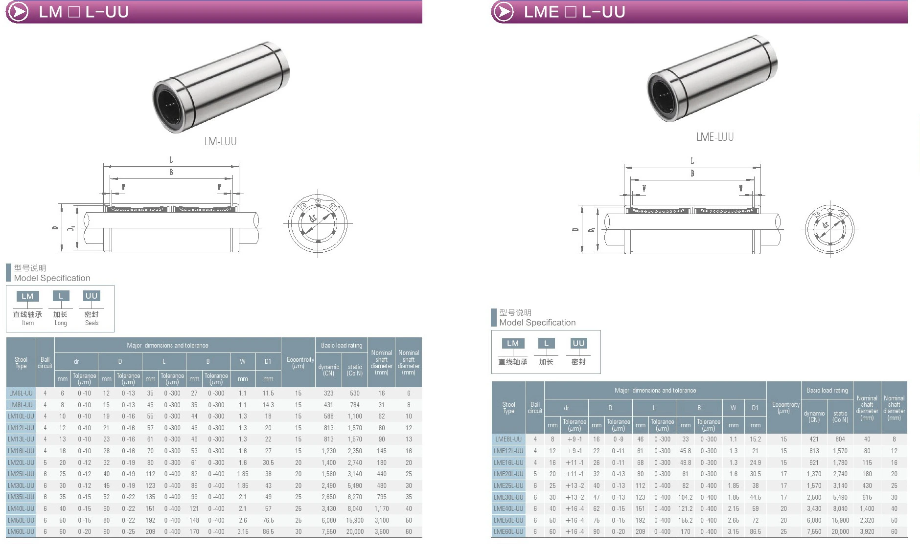 10pcs-LML Long linear ball bushing bearing