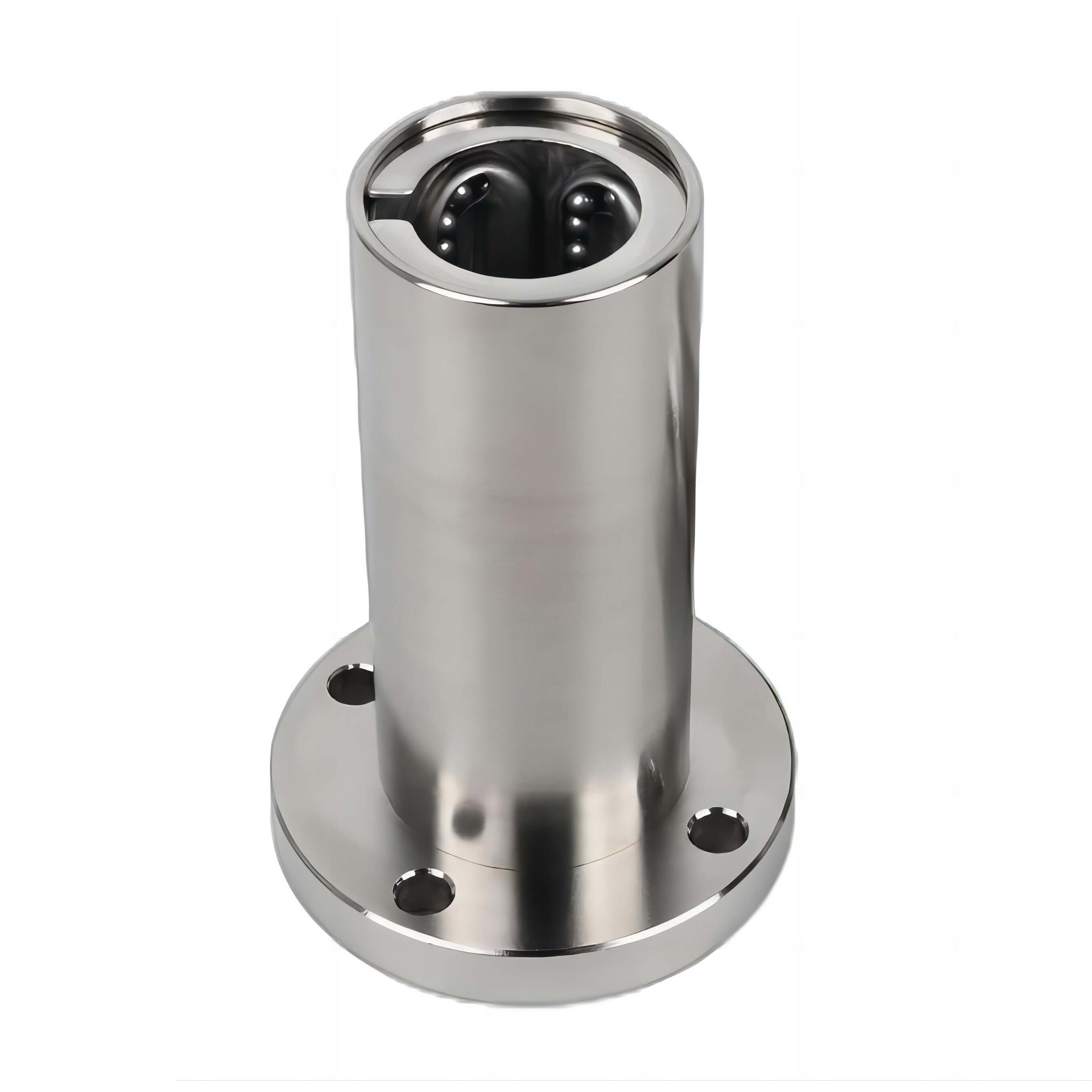 10pcs-LMFL Flange round long linear ball bearing - Graphitic copper sleeve/ Stainless steel cage/ Nylon cage/