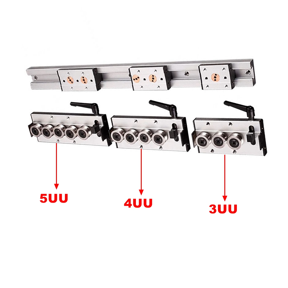 SGB10 Black Aluminum T slot linear extrusion roller bearing slider