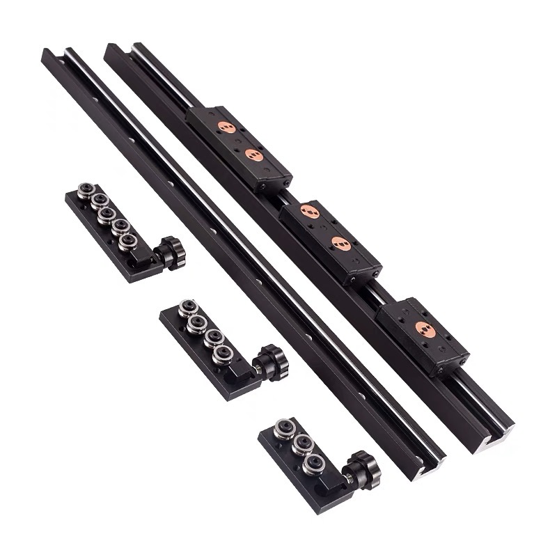 SGB10 Black Aluminum T slot linear extrusion roller bearing slider