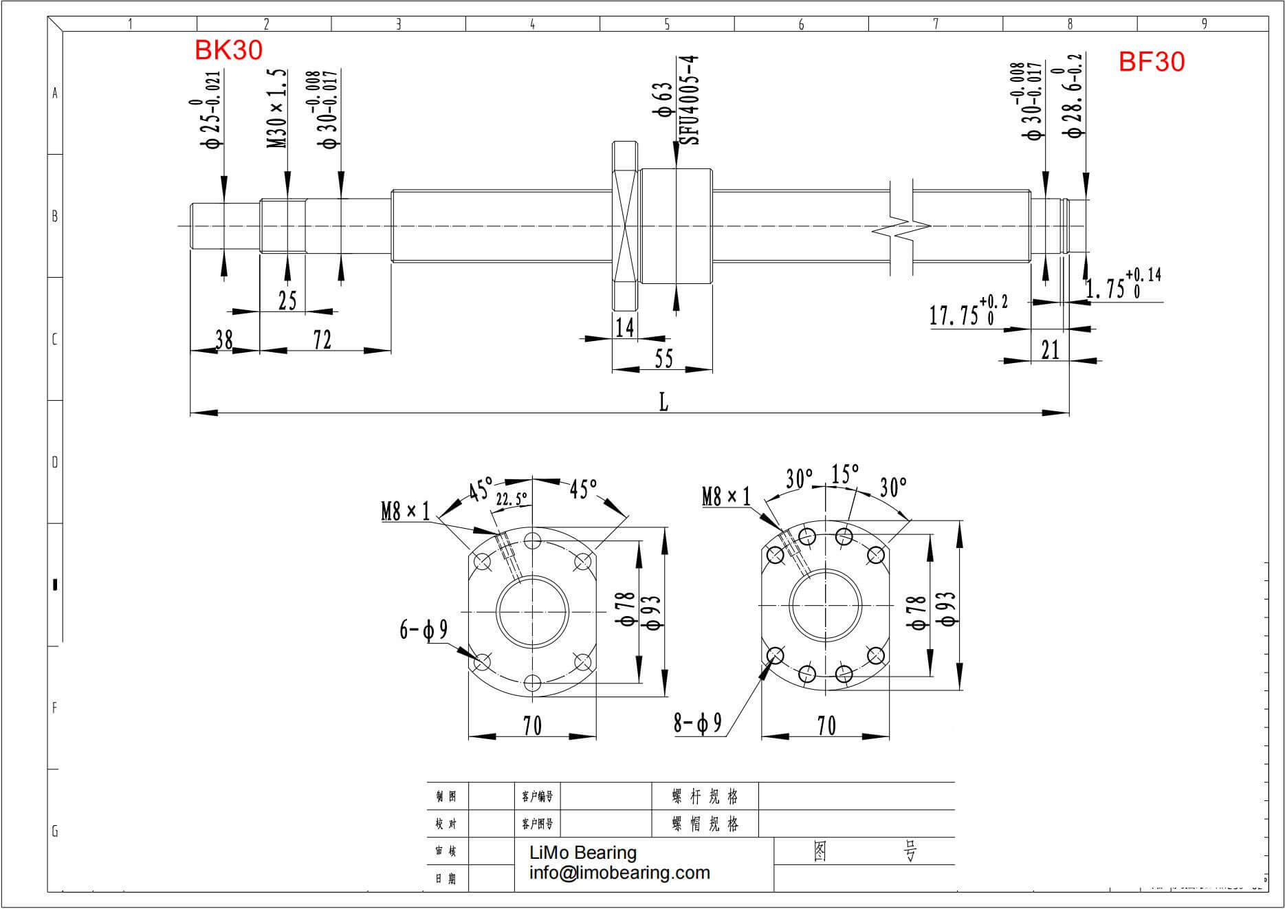 Doppelmutter Kugelgewindetrieb DFU3205, DFU3210, DFU4005, DFU4010