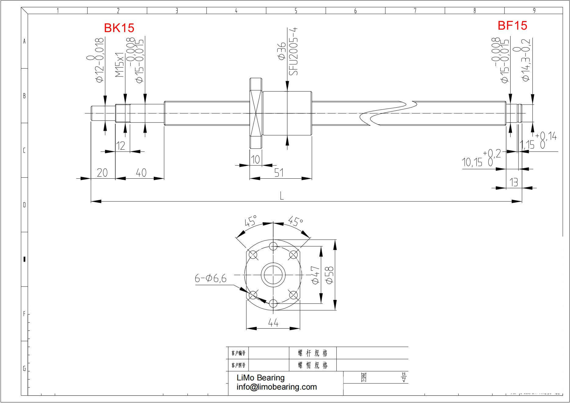 Doppelmutter-Kugelumlaufspindeln DFU1605, DFU2005, DFU2505, DFU2510
