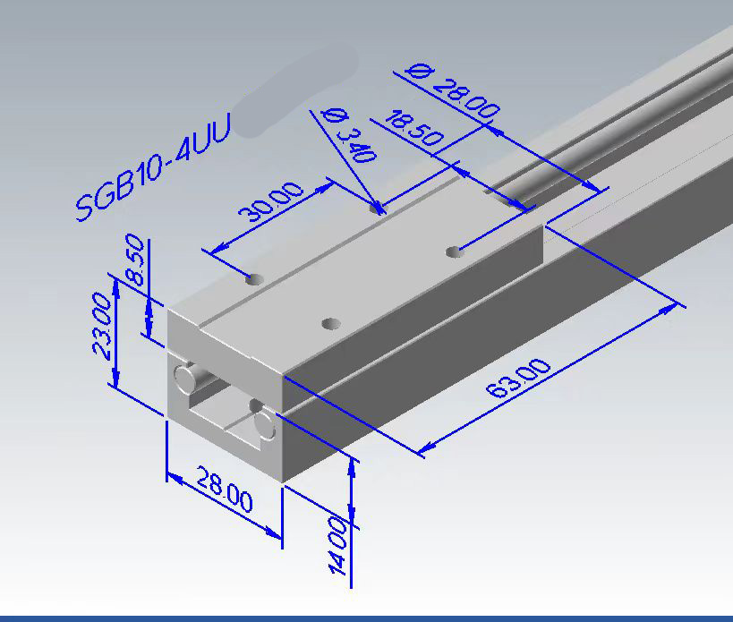 SGB10 Silver Aluminum T slot linear extrusion roller bearing slider
