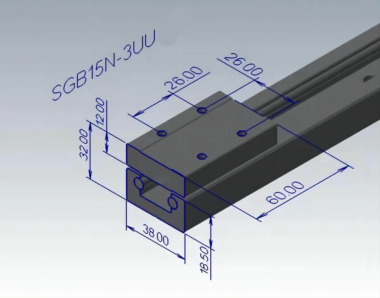 SGB15N Black aluminum linear sliding roller bearing