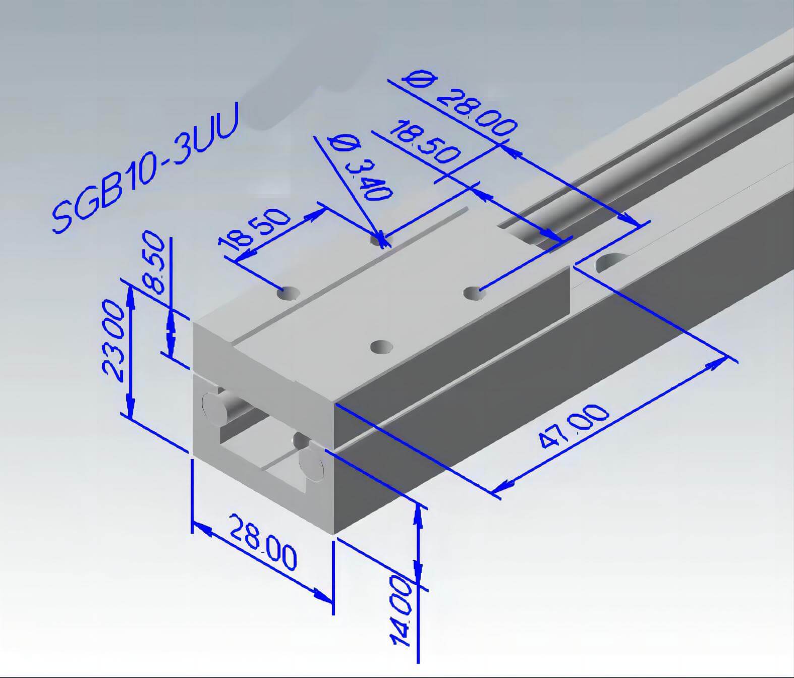 SGB10 Black Aluminum T slot linear extrusion roller bearing slider
