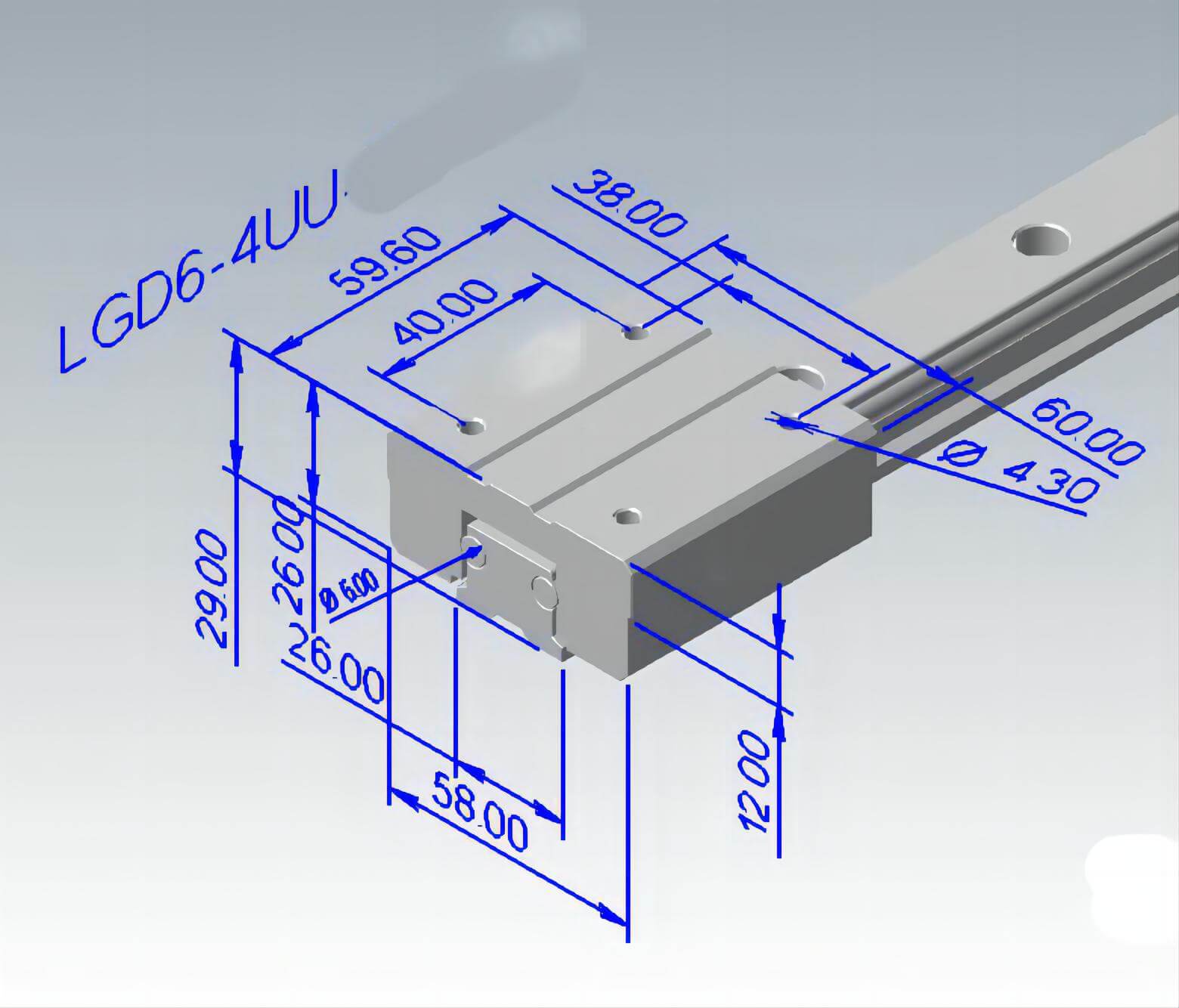 LGD6 Aluminum T roller guidway linear bearing carriage motion