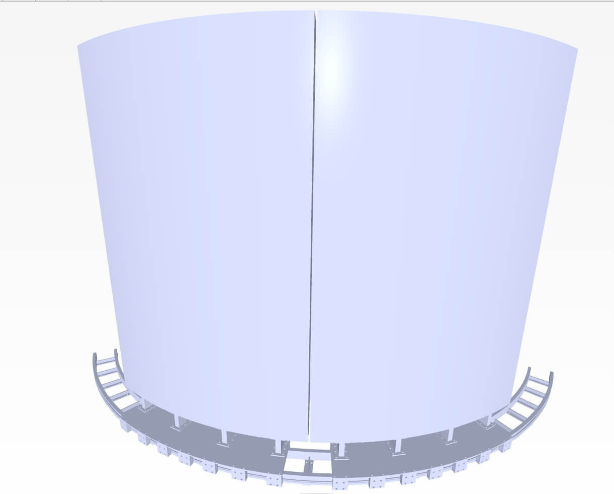 Curved guide rail for Interactive Sliding Screen