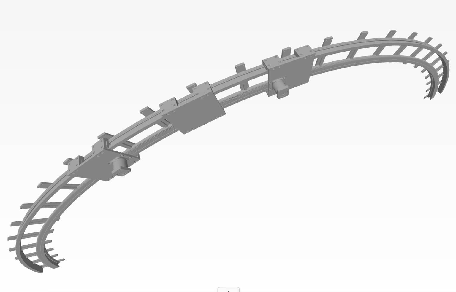 Curved guide rail for Interactive Sliding Screen
