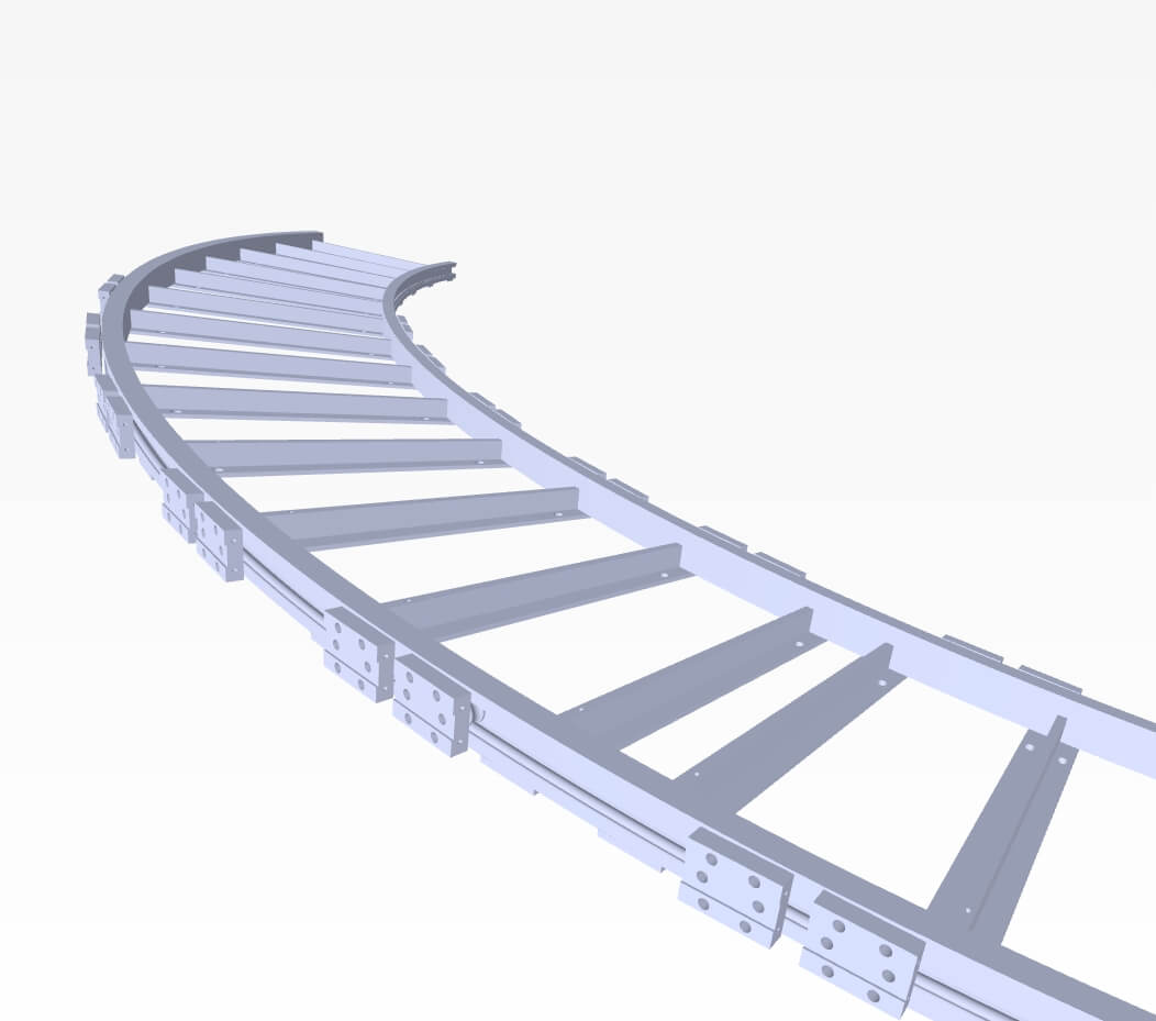 Curved guide rail for Interactive Sliding Screen