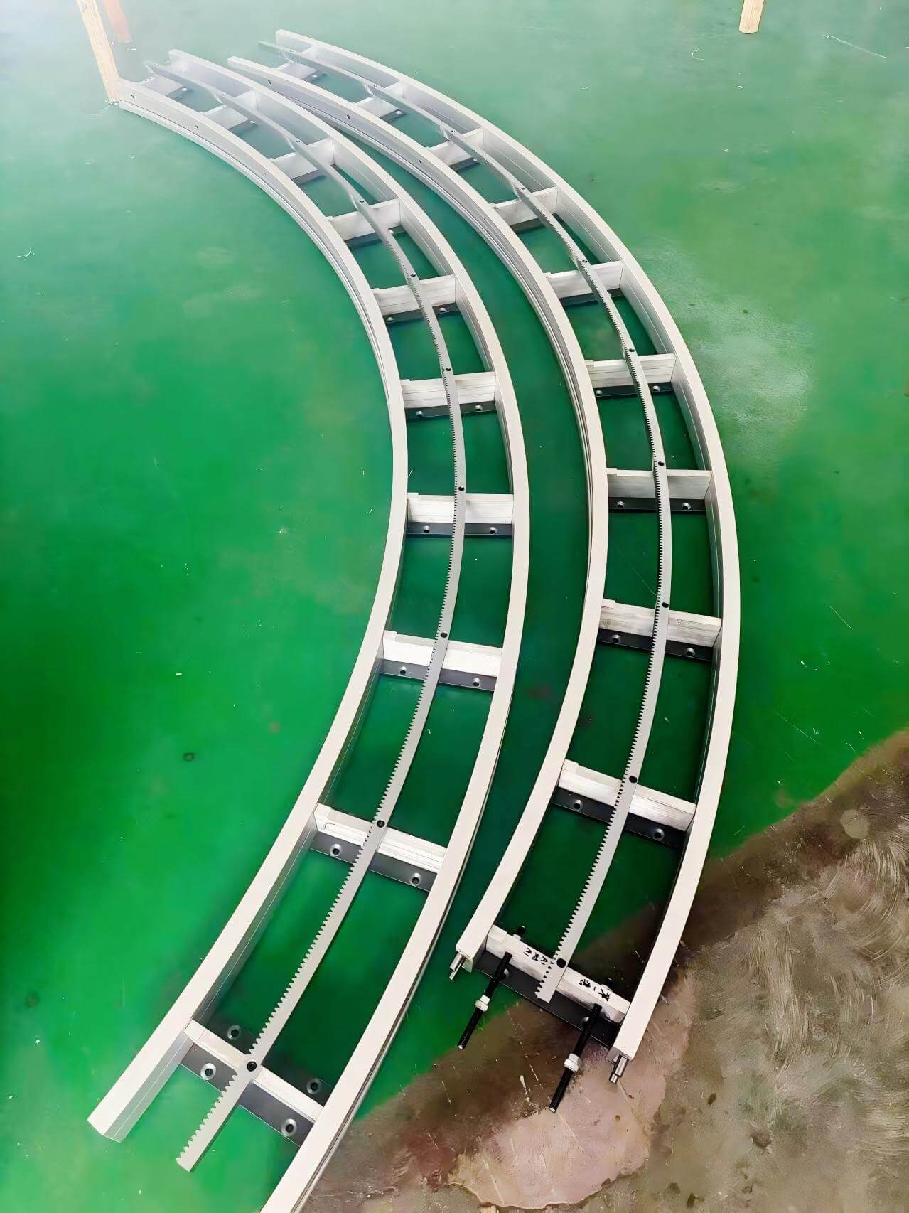 Curved guide rail for Interactive Sliding Screen