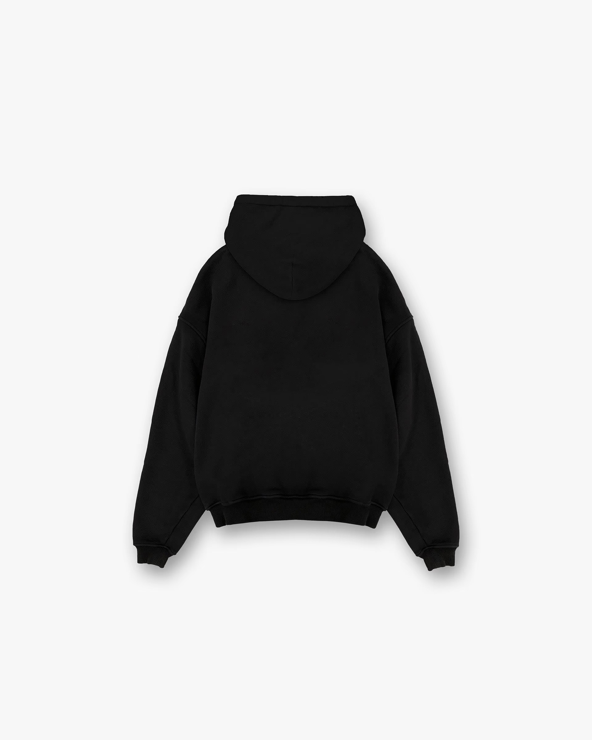 500gsm Double Zip Hoodie - Black