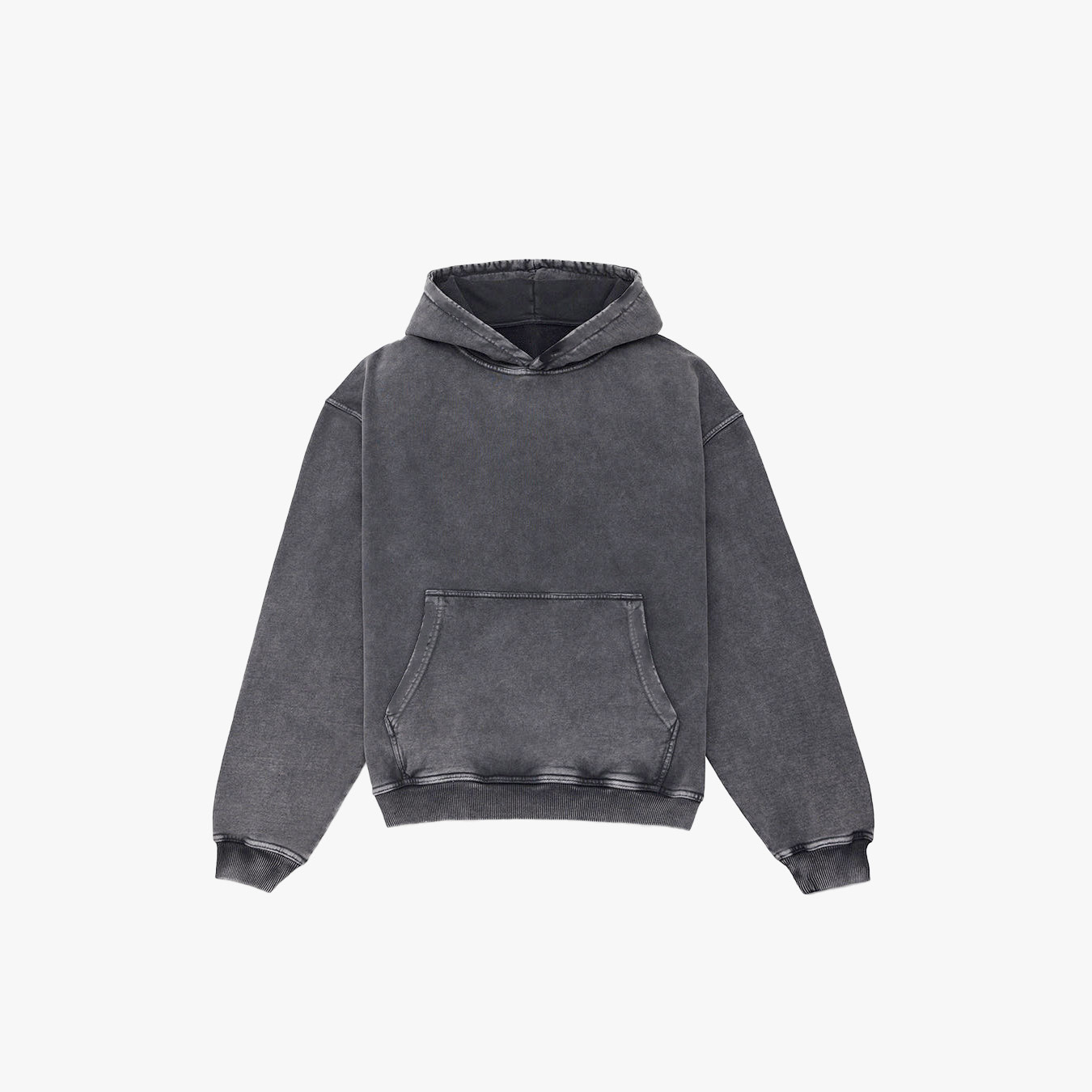 500gsm Hoodie - Acid Washed Grey