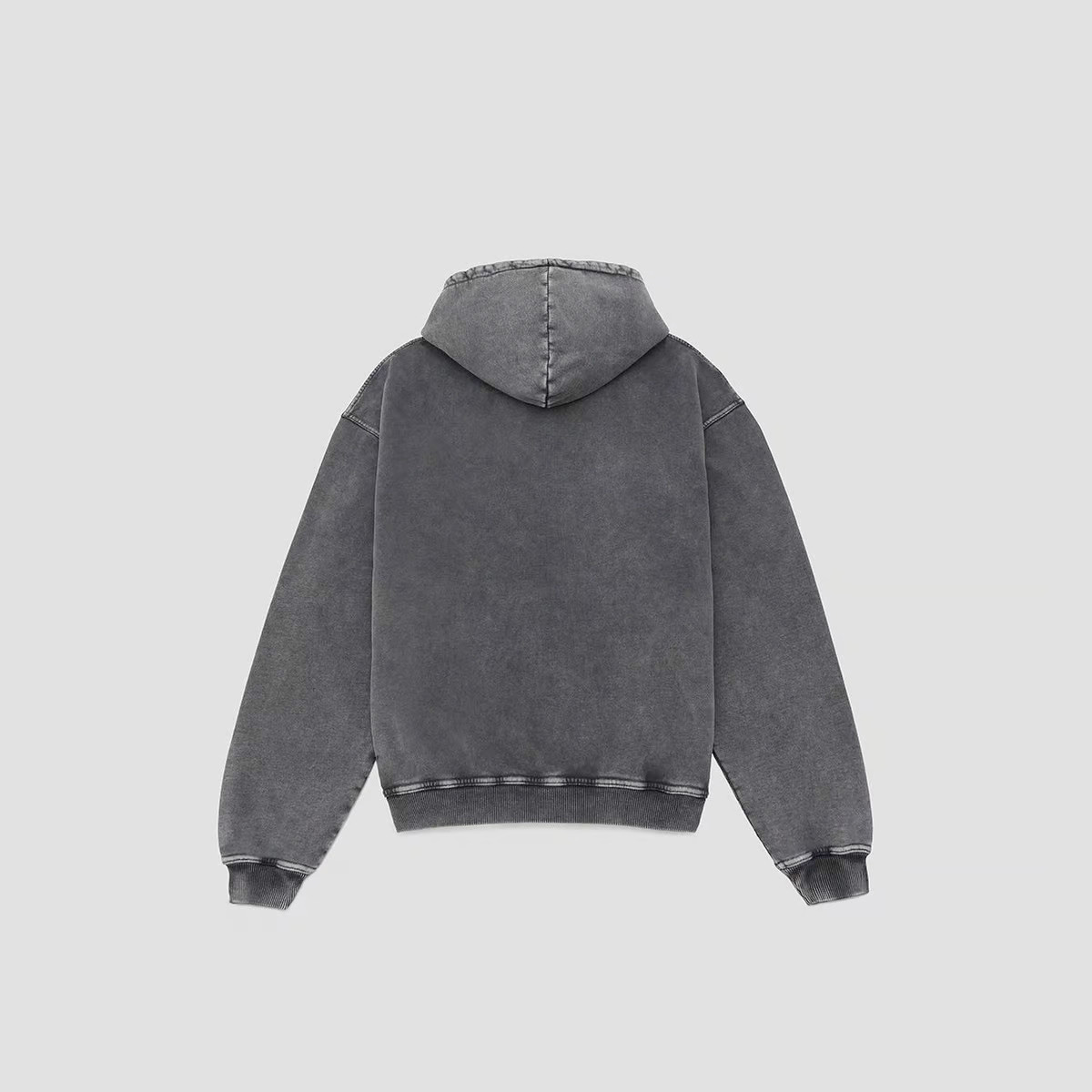 500gsm Hoodie - Acid Washed Grey