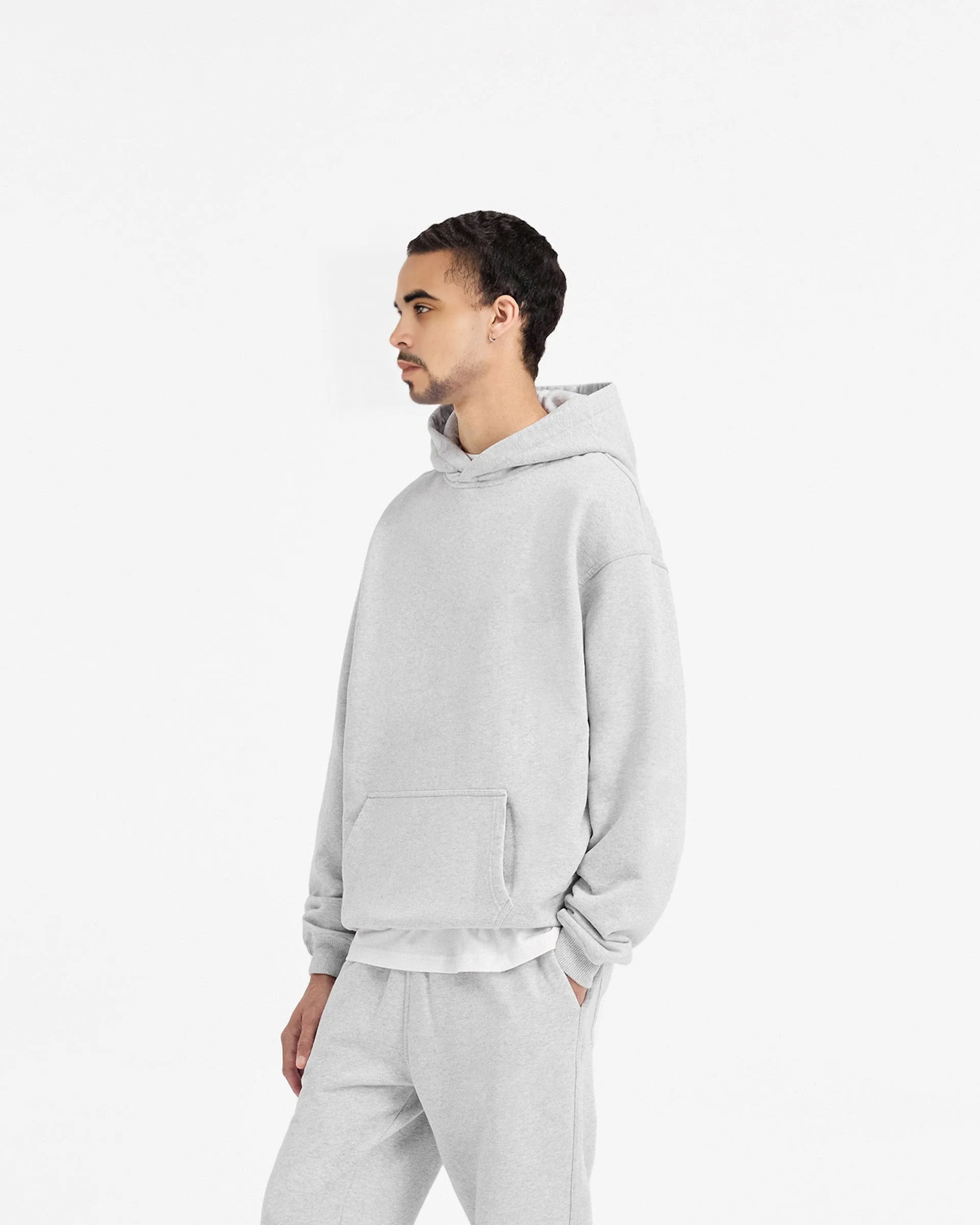 500gsm Hoodie - Marl Grey