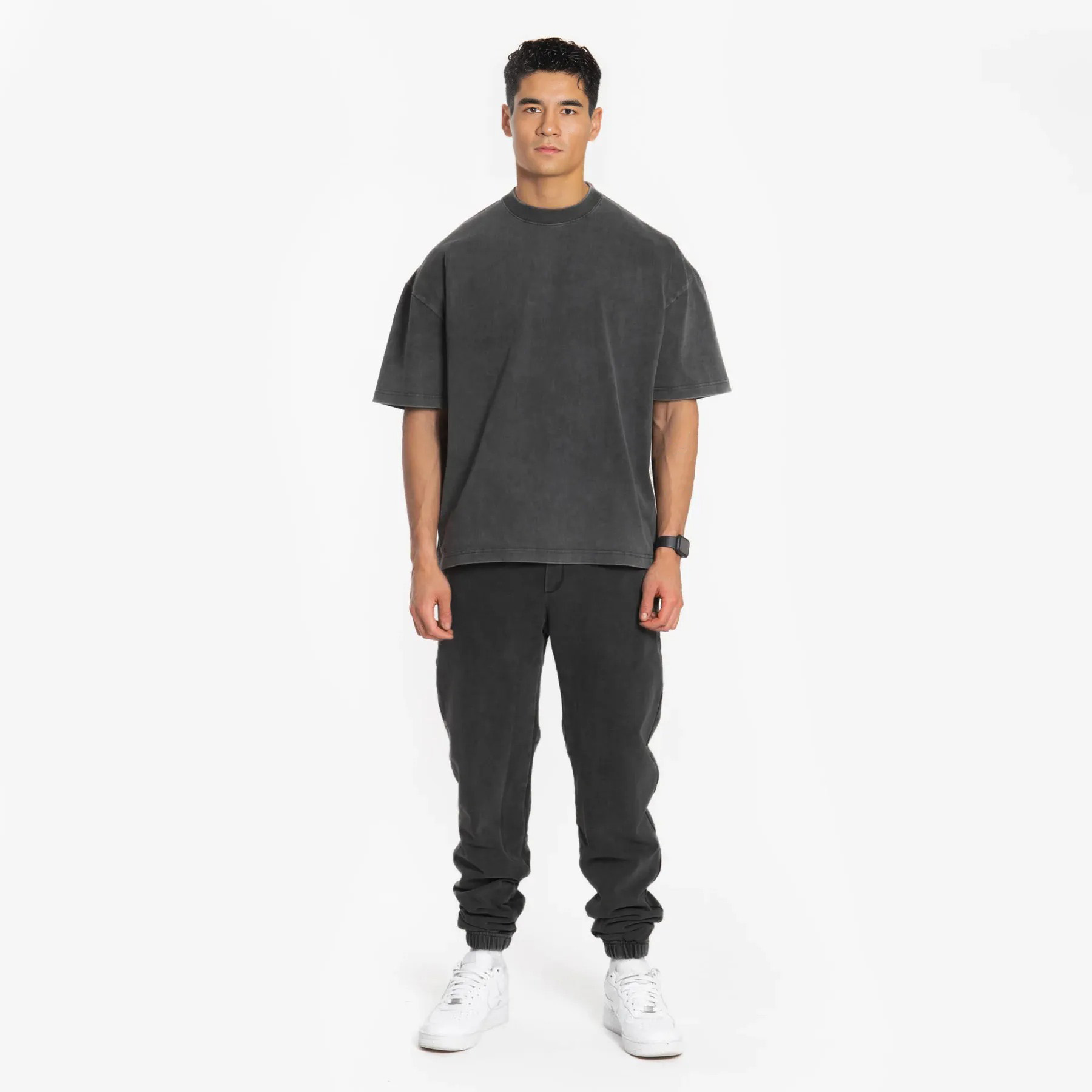 300gsm Oversized T-shirt - Acid Washed Grey